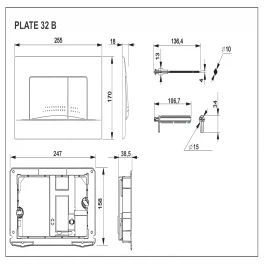 Панель смыва для инсталляции Roca Active 32B 8901130B1