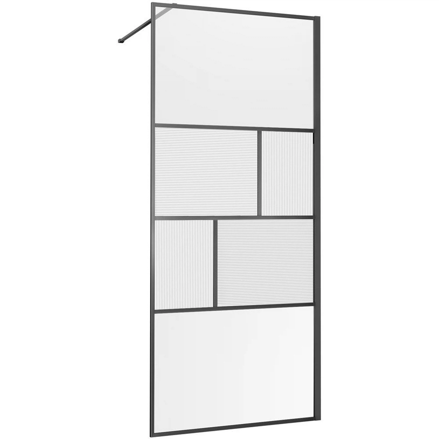 Изображение товара Душевая перегородка Vincea Walk-In VSW-1HC800CFGM, 800х2000, вороненая сталь, стекло прозрачное/рифл