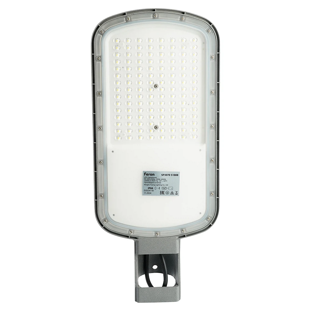 Изображение товара Светодиодный уличный консольный светильник Feron SP3070 100W 4000K AC90-300V, серый