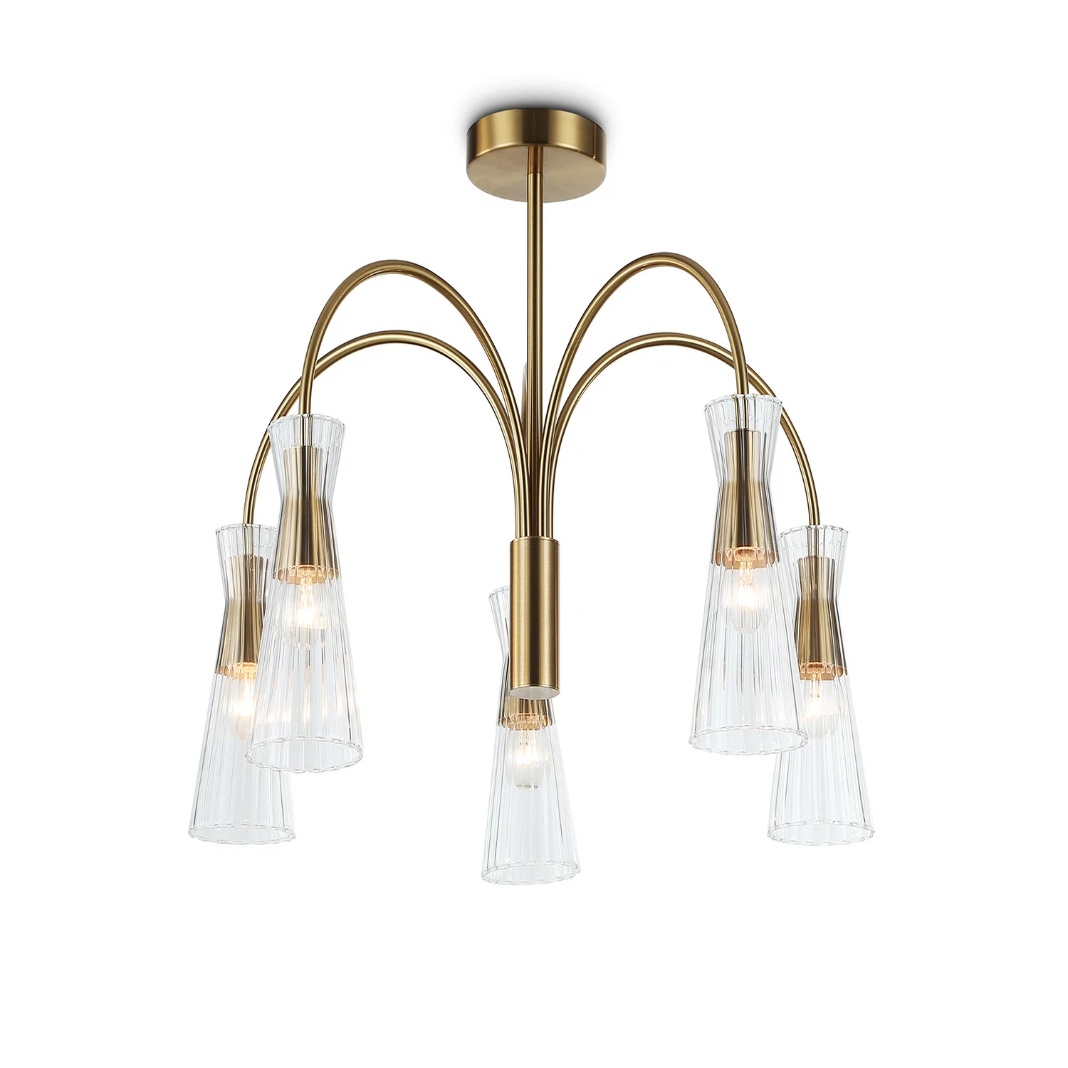 Изображение товара Люстра на штанге LH55701 Ambrella light латунь стекло 5x Е14 40W