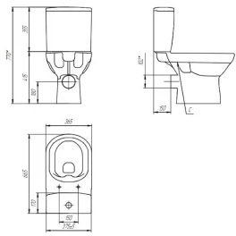 Унитаз-компакт безободковый CITY NEW CLEAN ON lift, e-off Slim /Cersanit/