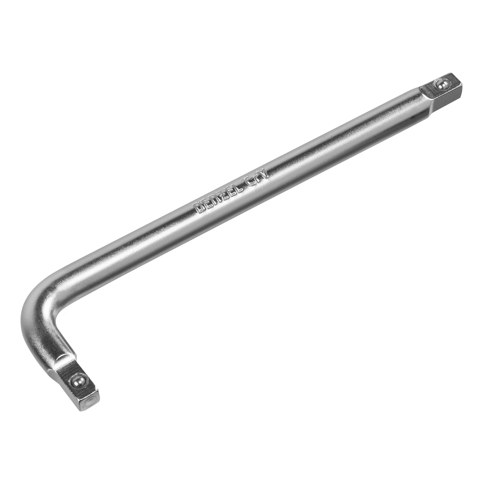 Изображение товара Вороток Г-образный, 150*40 мм, квадрат 1/4", CrV, матовый хром// Denzel 14061