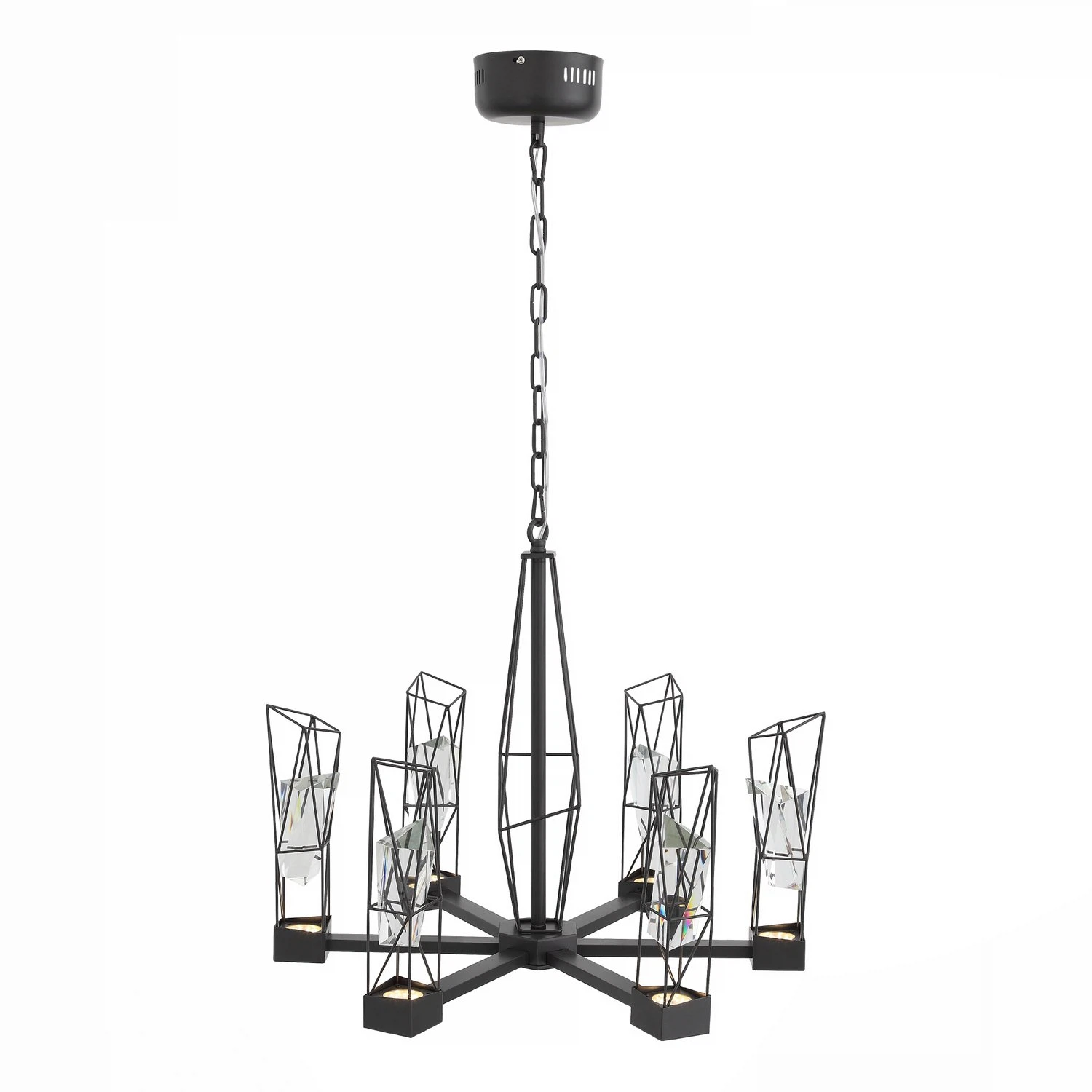 Изображение товара Подвесная люстра ST-LUCE Progetto серый графит с хрусталем 6x8W 4000K