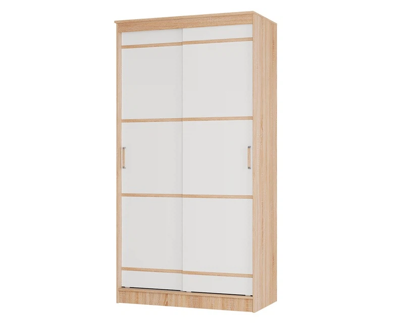 Изображение товара Шкаф-купе Сакура 114 см, дуб сонома/белый, двухдверный