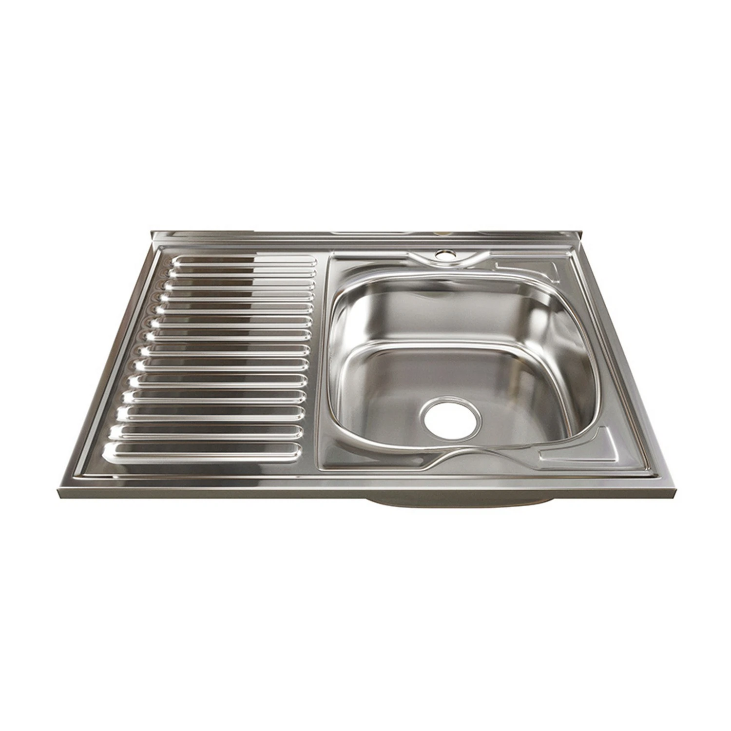 Изображение товара Накладная кухонная мойка Mixline Сталь 80 правая Хром 800х600 мм