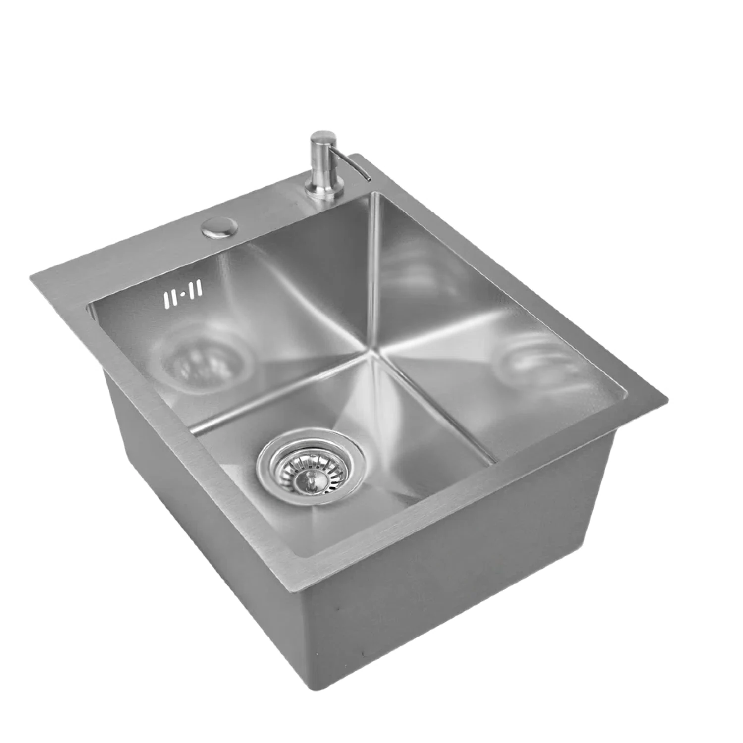 Изображение товара Мойка кухонная нержавеющая WISENT 40x50 с сифоном и дозатором