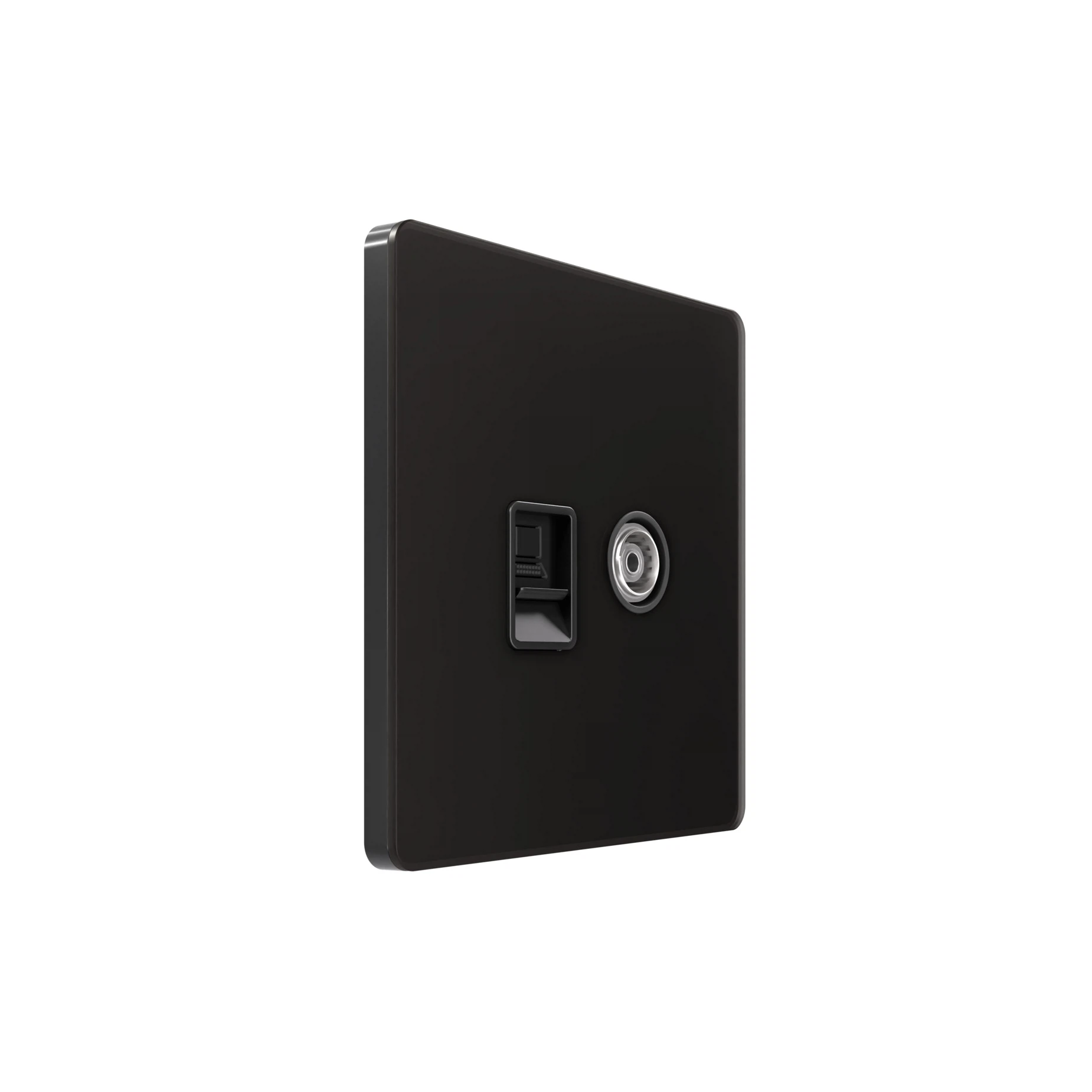 Изображение товара Розетка информационная TV/FM и RJ-45 Systeme Electric Systeme Infinity Полярная ночь кат.5е Изображение товара Розетка информационная TV/FM и RJ-45 Systeme Electric Systeme Infinity Полярная ночь кат.5е