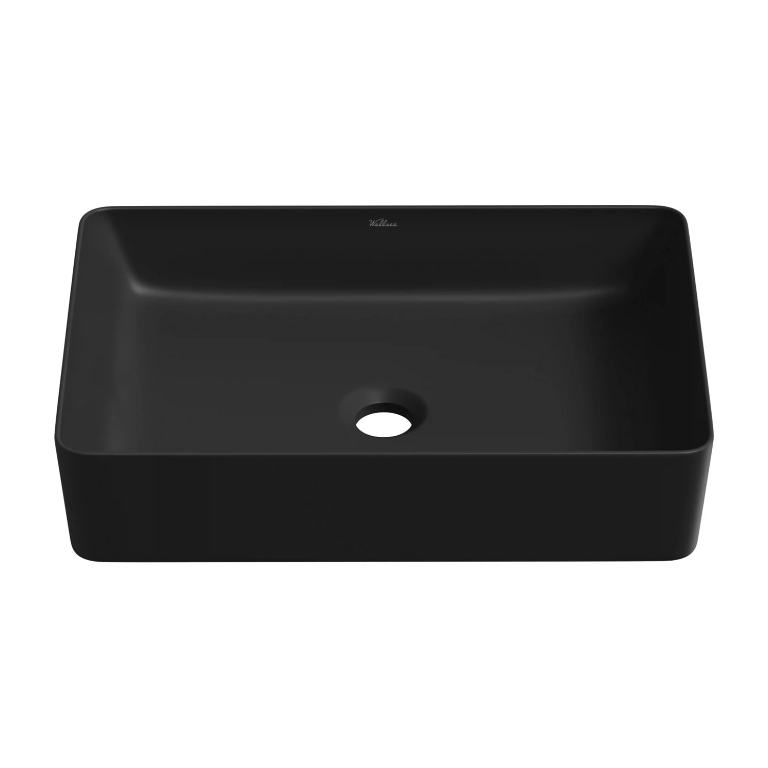 Изображение товара Накладная раковина для ванной Wellsee FreeDom 2.0 прямоугольная с черным матовым покрытием