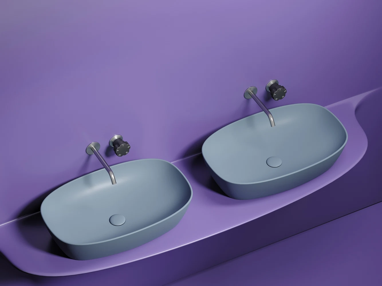 Изображение товара Умывальник овальный накладной Ceramica Nova Element 600x380 мм Серо-Голубой матовый