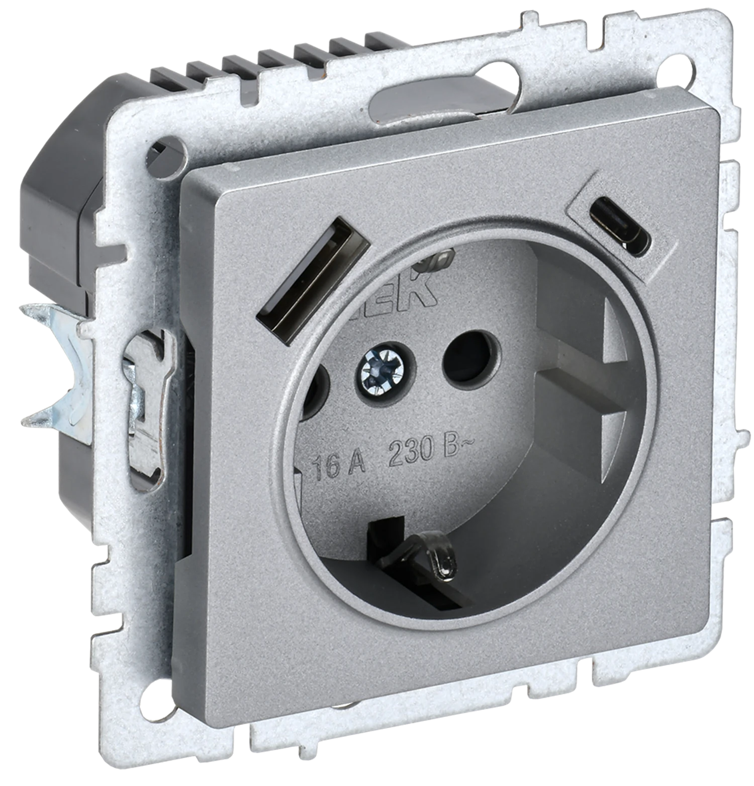 Изображение товара Розетка IEK BRITE с USB 18Вт Алюминий