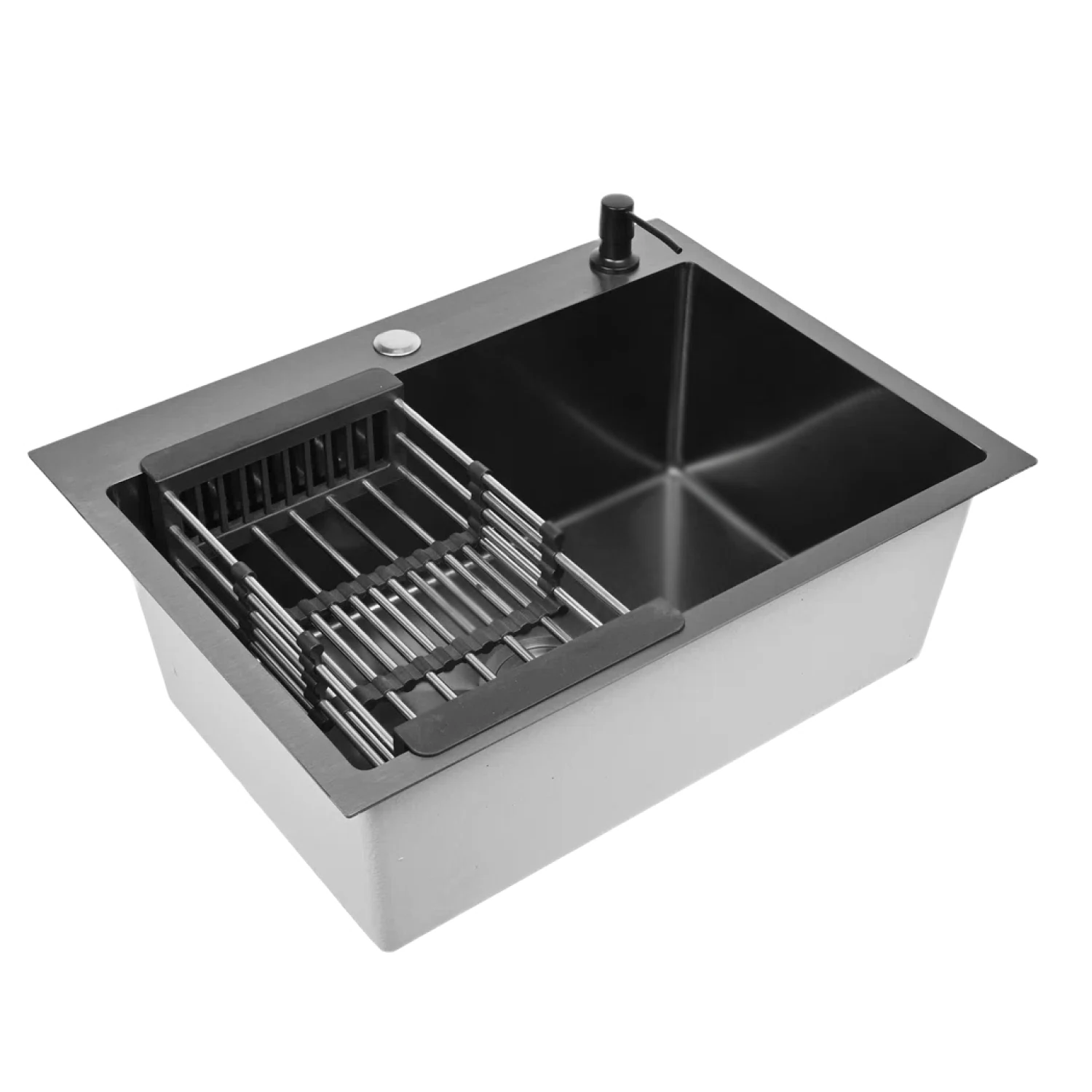 Изображение товара Кухонная мойка WISENT 60x50 графитовая с PVD покрытием и комплектом