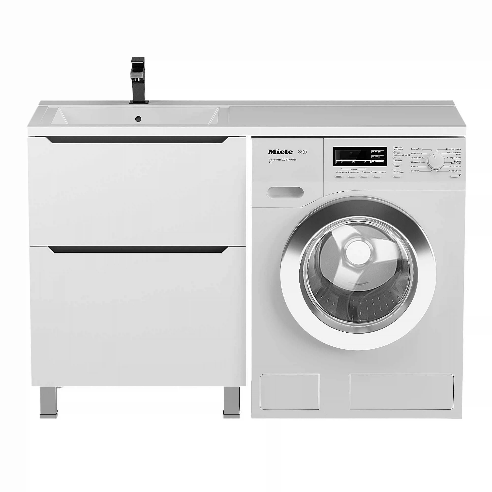Изображение товара Тумба под раковину и стиральную машину Uperwood Tanos 58х47,5х76,5 см белая/графит