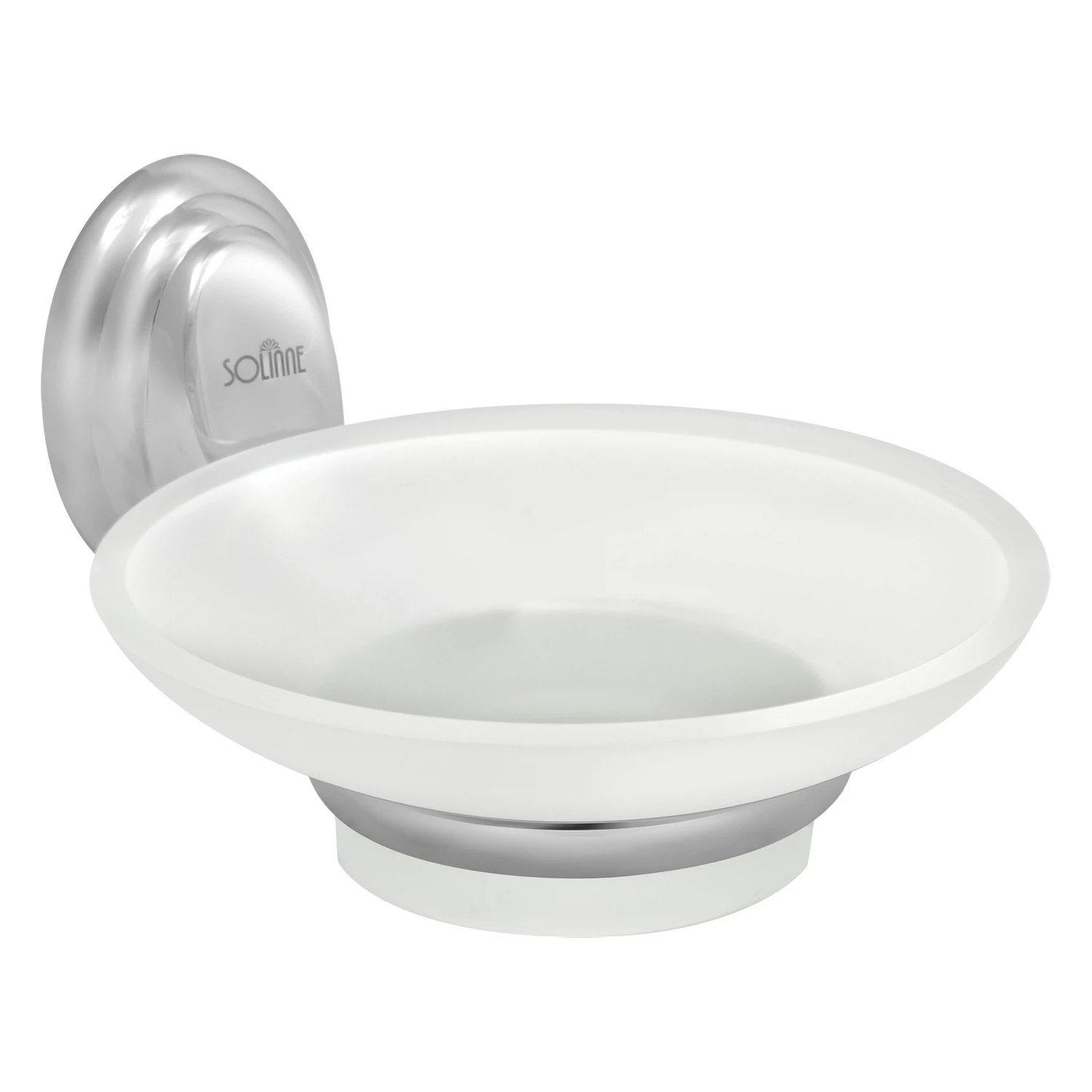 Изображение товара Мыльница стеклянная Solinne Classic хром настенная овальная