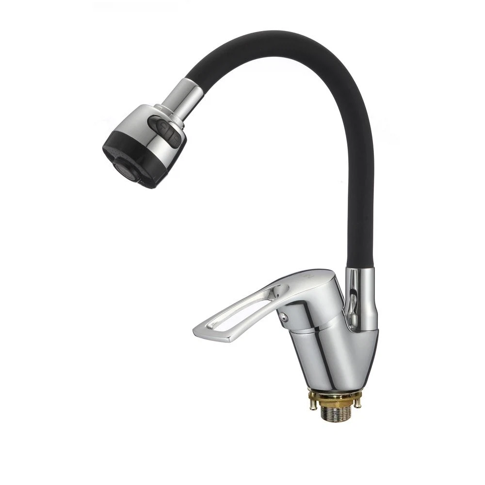 Изображение товара Смеситель для кухни с гибким изливом D-Lin D150422-1T, хром/черный