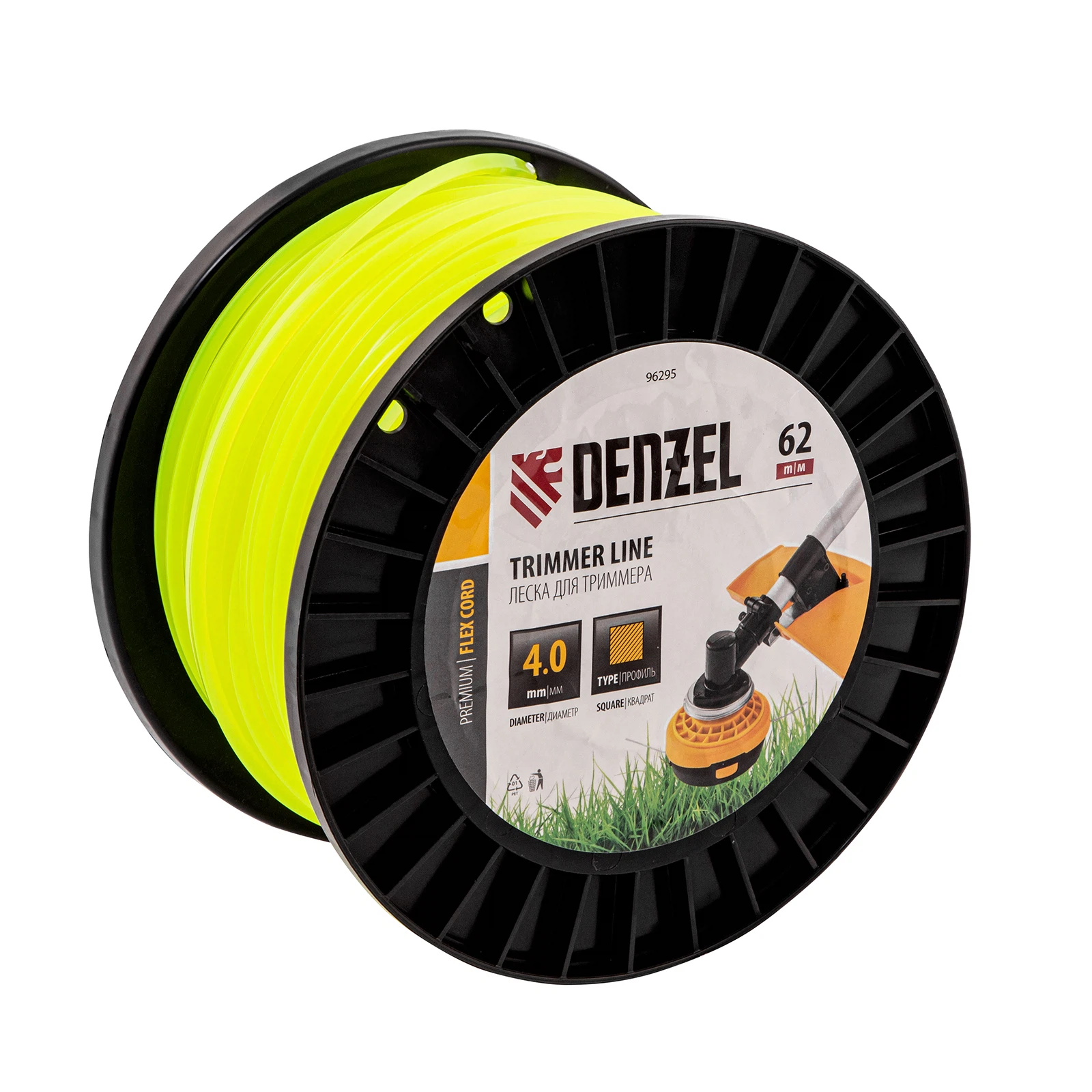 Изображение товара Леска для триммера Denzel FLEX CORD 4,0 мм х 62 м