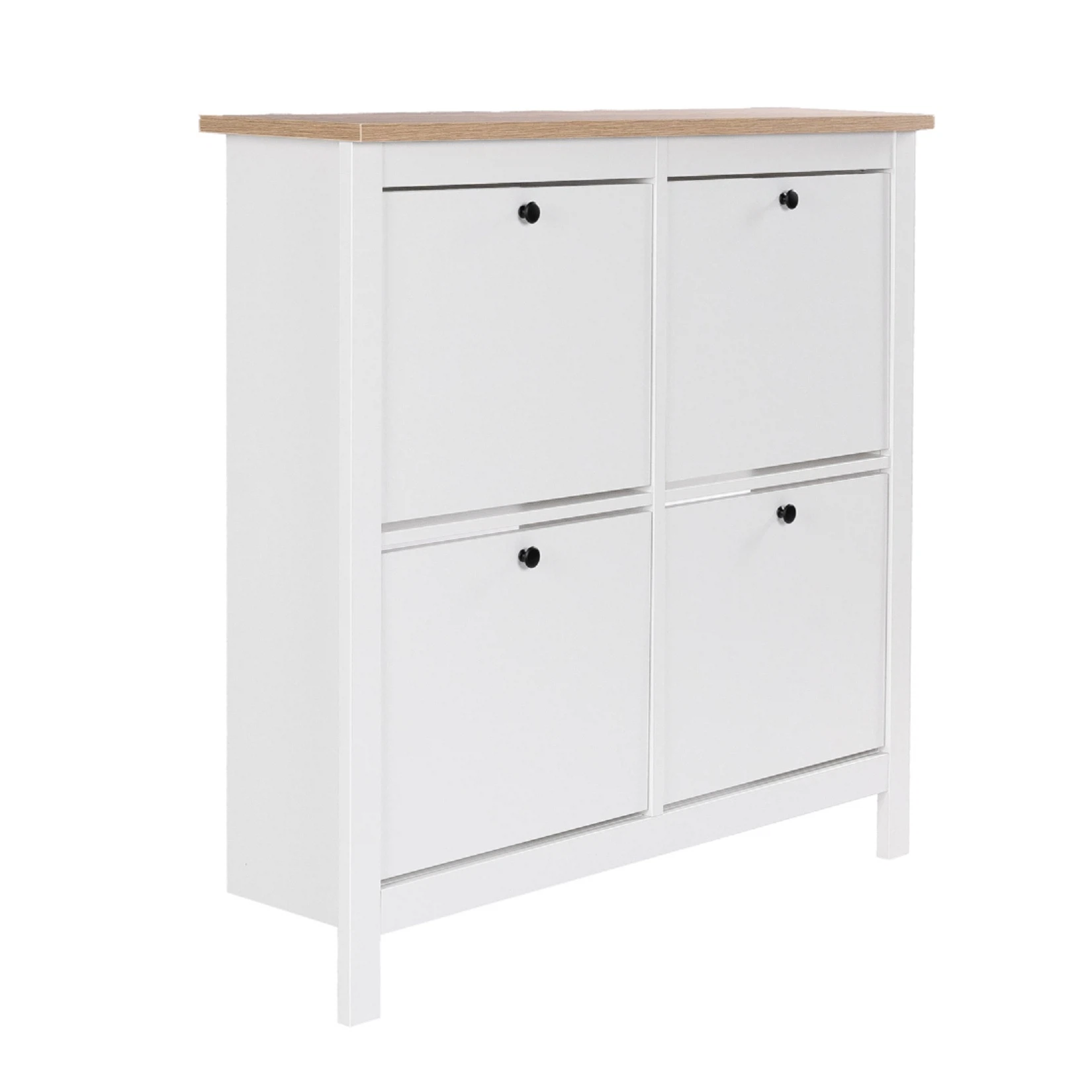 Изображение товара Тумба для обуви САГА 113х108 белая/ясень, мебель для прихожей и хранения обуви