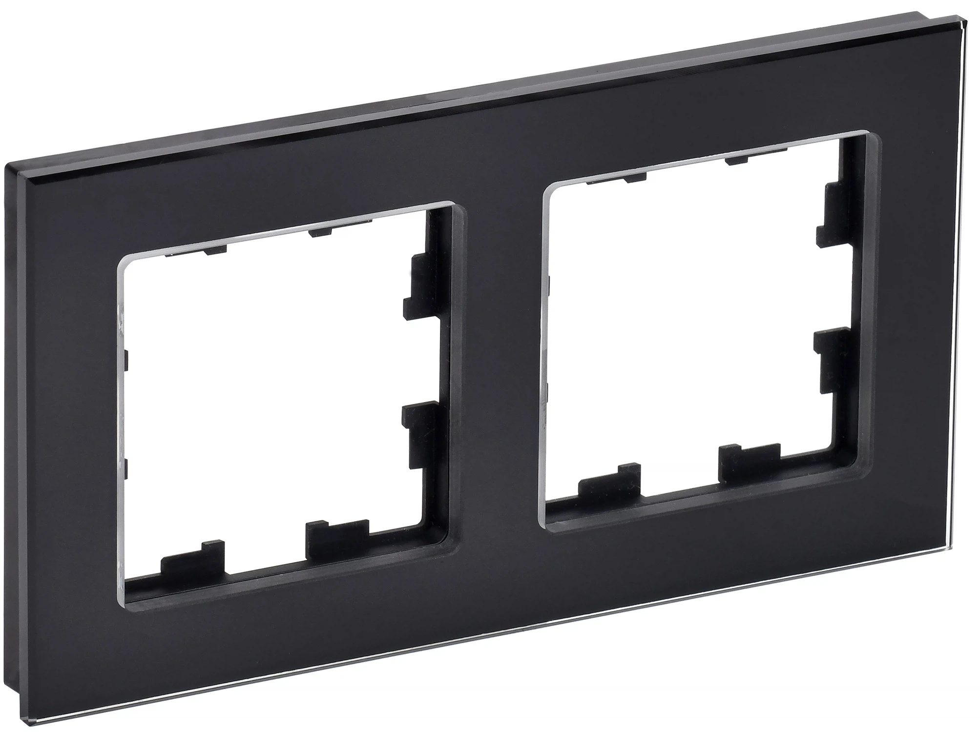 Изображение товара Рамка IEK BRITE DECOR Черный глянец стекло 2-м