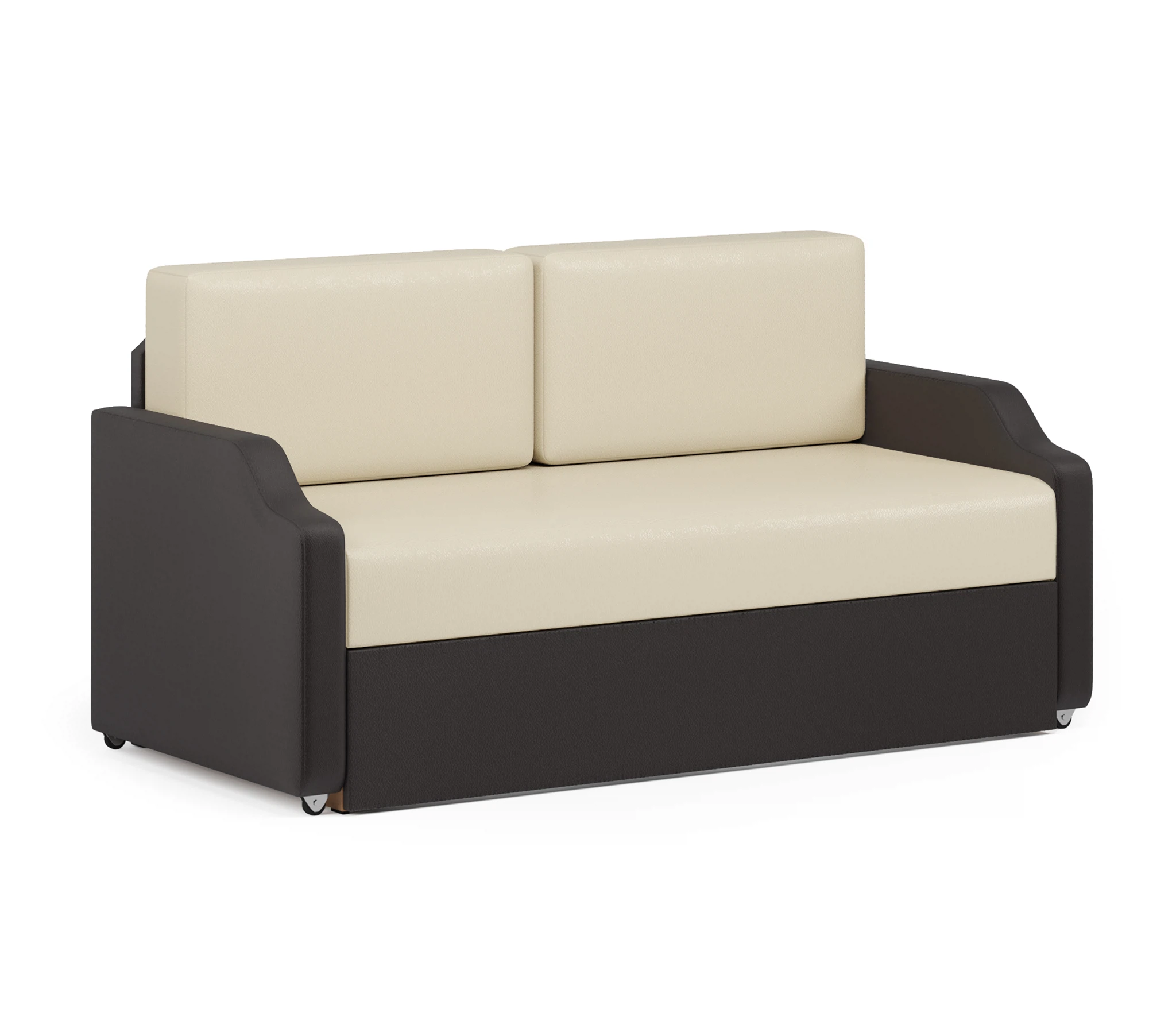 Изображение товара Кушетка Малыш из экокожи бежево-коричневый механизм высотоукатной