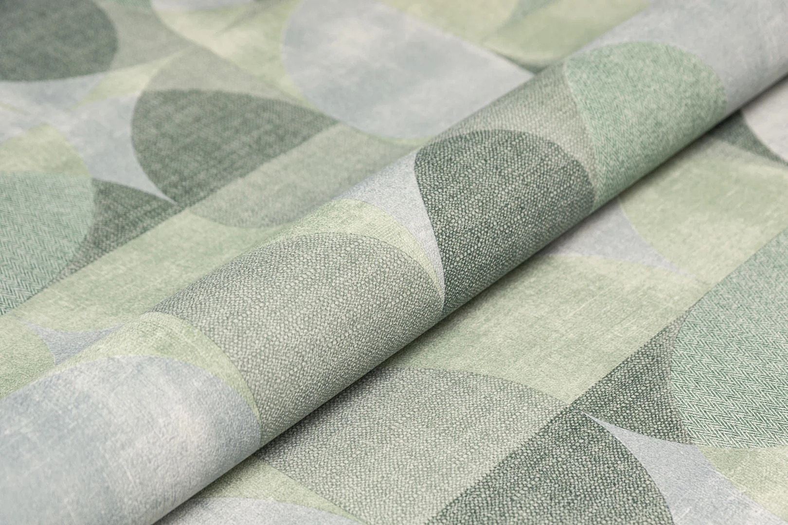 Изображение товара Обои виниловые Kerama Marazzi  Шафран мотив, зелёный, круги, арт. KM8513