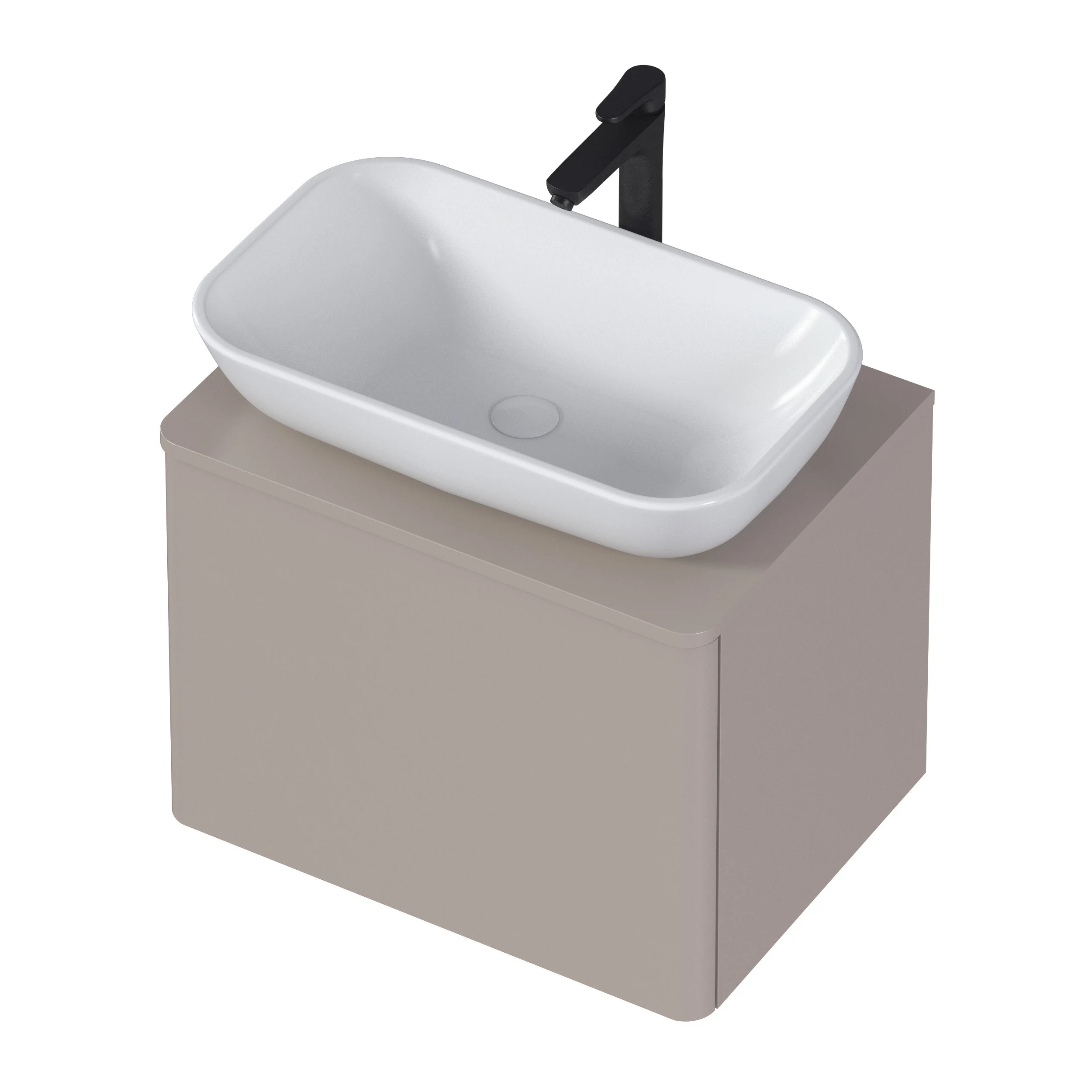 Изображение товара Тумба в ванную 1Marka Wish 60П 1я Сappuccino Подвесная цвет Софт Кофе  Ц0000031564