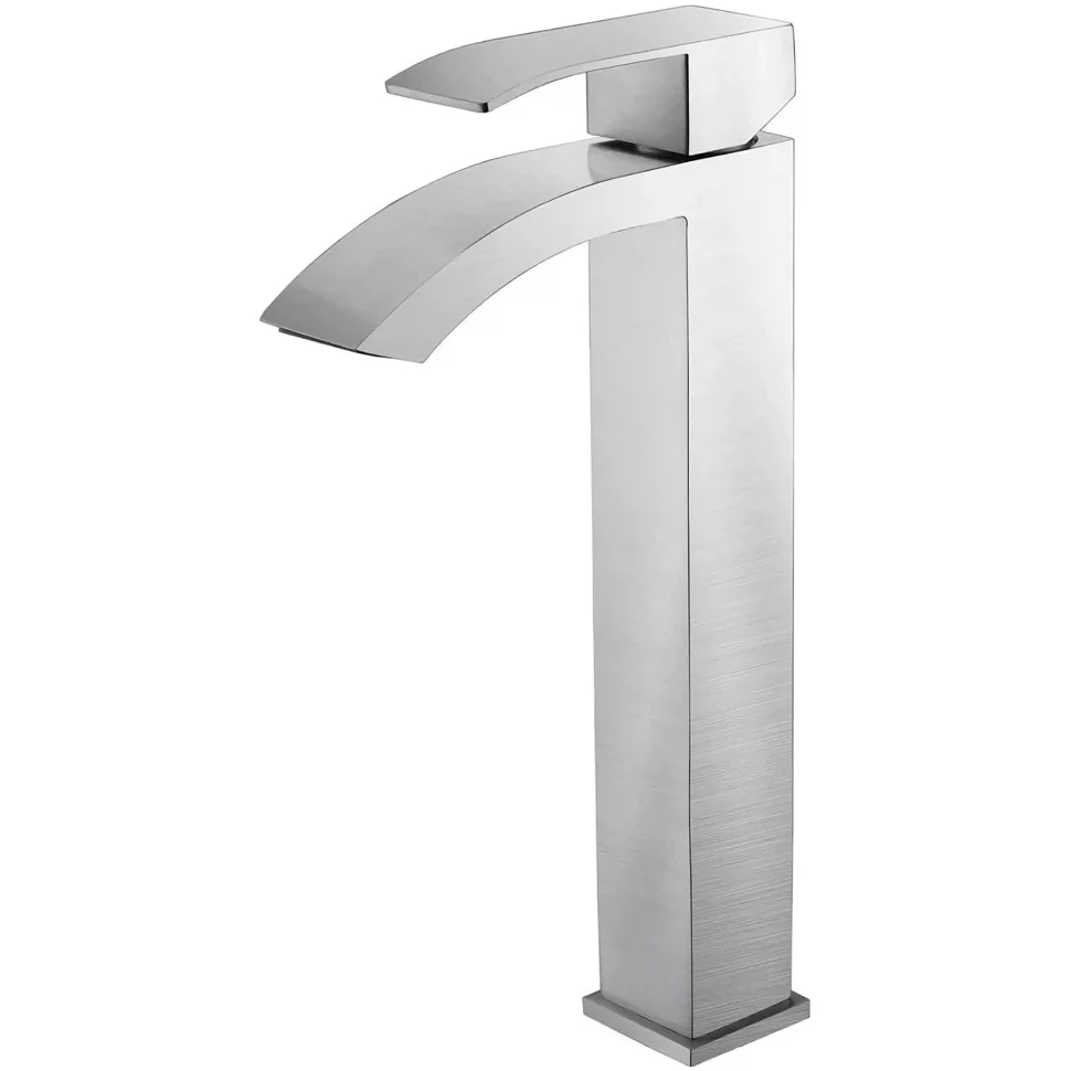 Изображение товара Fmark FS8611 смеситель для раковины сатин, рычажный, 12.8 см излив