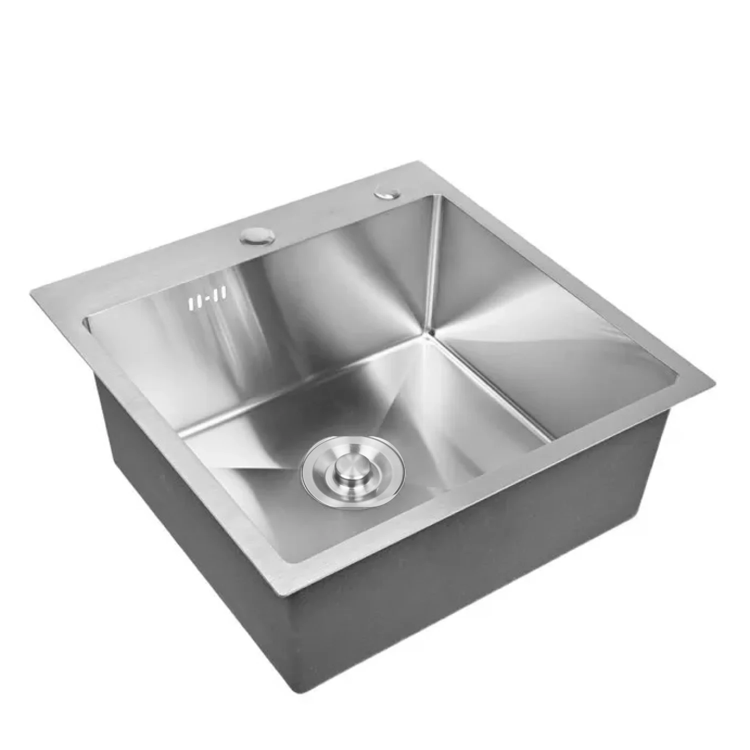 Изображение товара Нержавеющая кухонная мойка WISENT 50x50 с сифоном в комплекте