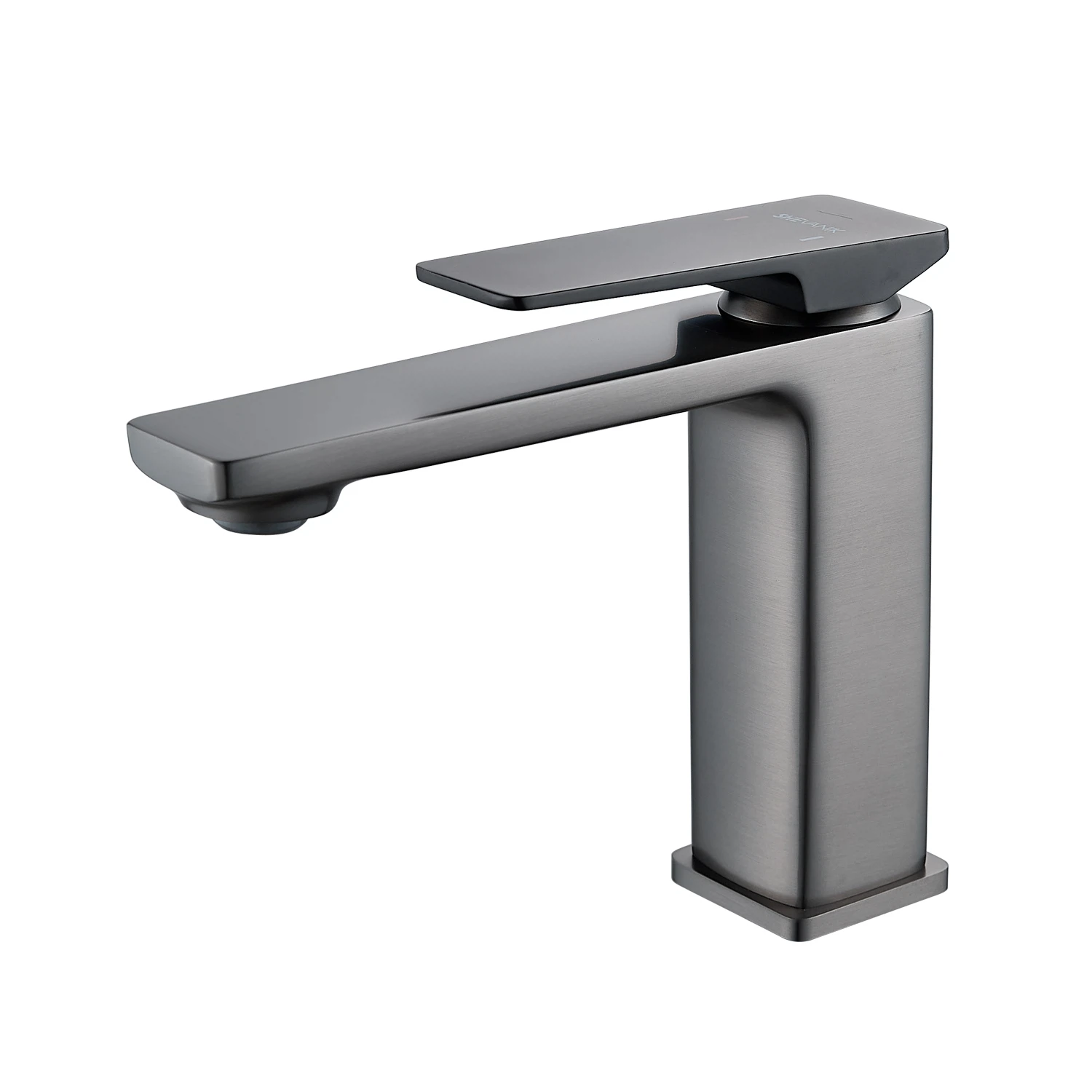 Изображение товара Shevanik S8901T-1 - смеситель умывальника, оружейная сталь, латунь, фиксированный излив