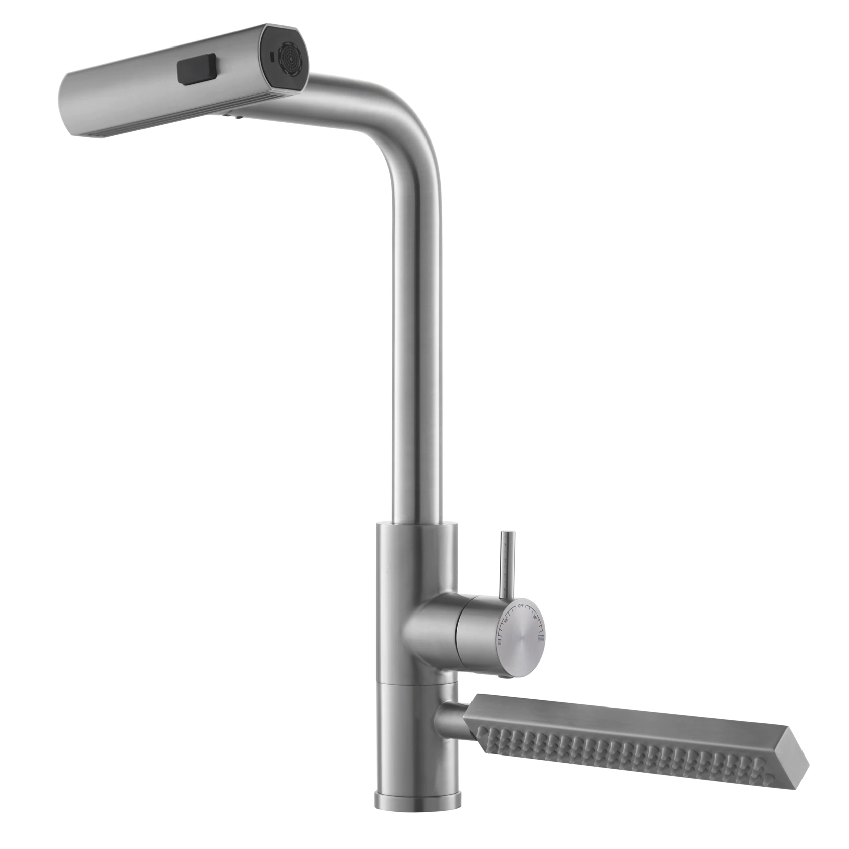 Изображение товара Рычажный смеситель для кухни Fashun A57 сатин, длинный излив