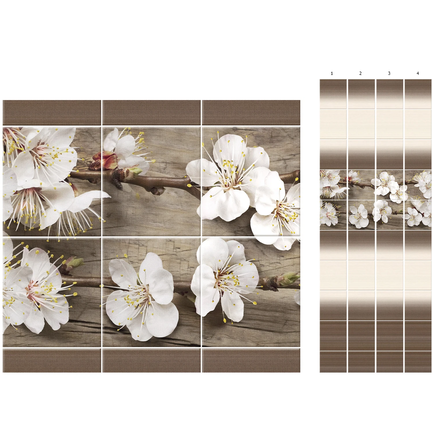 Изображение товара Панель ПВХ Unique Сакура 4 шт интерьерная декоративная глянцевая влагостойкая