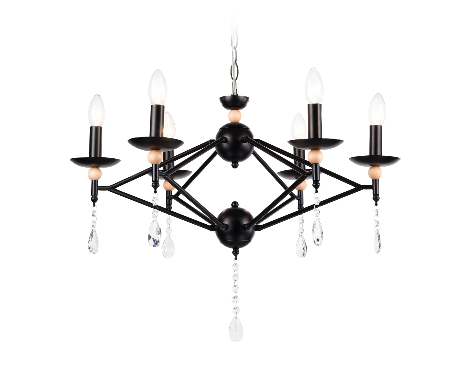 Изображение товара Подвесная люстра Ambrella Light TR9597 черная классика с 6 светодиодами