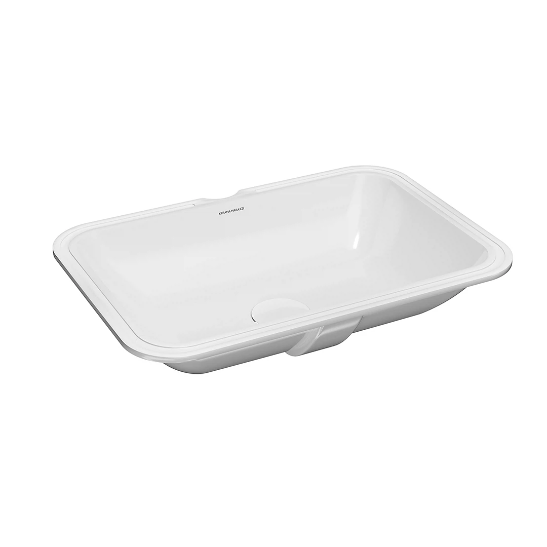 Изображение товара Раковина Плаза встраиваемая снизу 55, белая глянцевая Kerama Marazzi арт. PLR.wbu.55