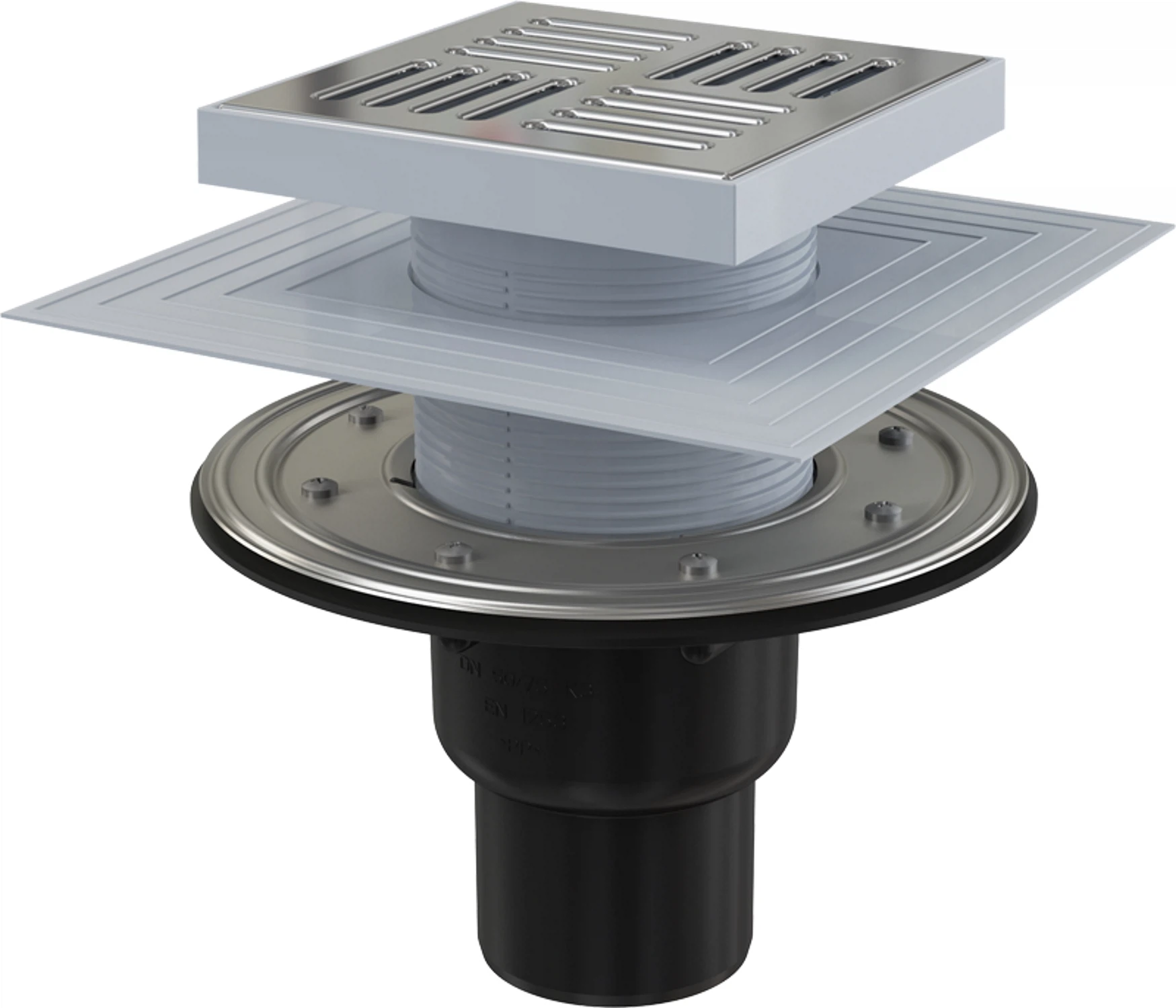 Изображение товара Сливной трап Alcadrain с нержавеющей стальной решеткой и гидрозатвором