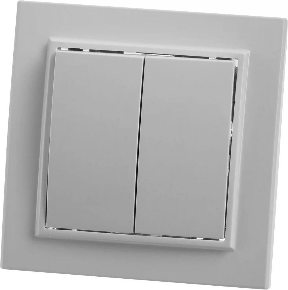 Изображение товара Выключатель 2-клавишный, STEKKER, PSW10-9004-01, 250В, 10А, серия Эрна, белый Изображение товара Выключатель 2-клавишный, STEKKER, PSW10-9004-01, 250В, 10А, серия Эрна, белый