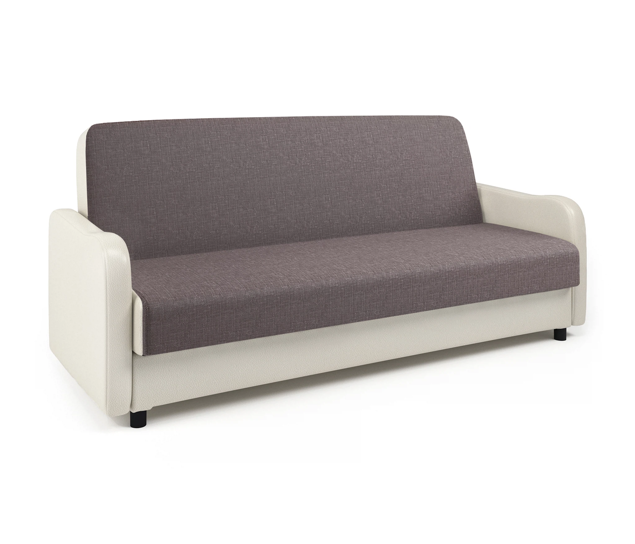 Изображение товара Диван-книжка Лига М из рогожки и экокожи беж, механизм книжка, 190х120 см