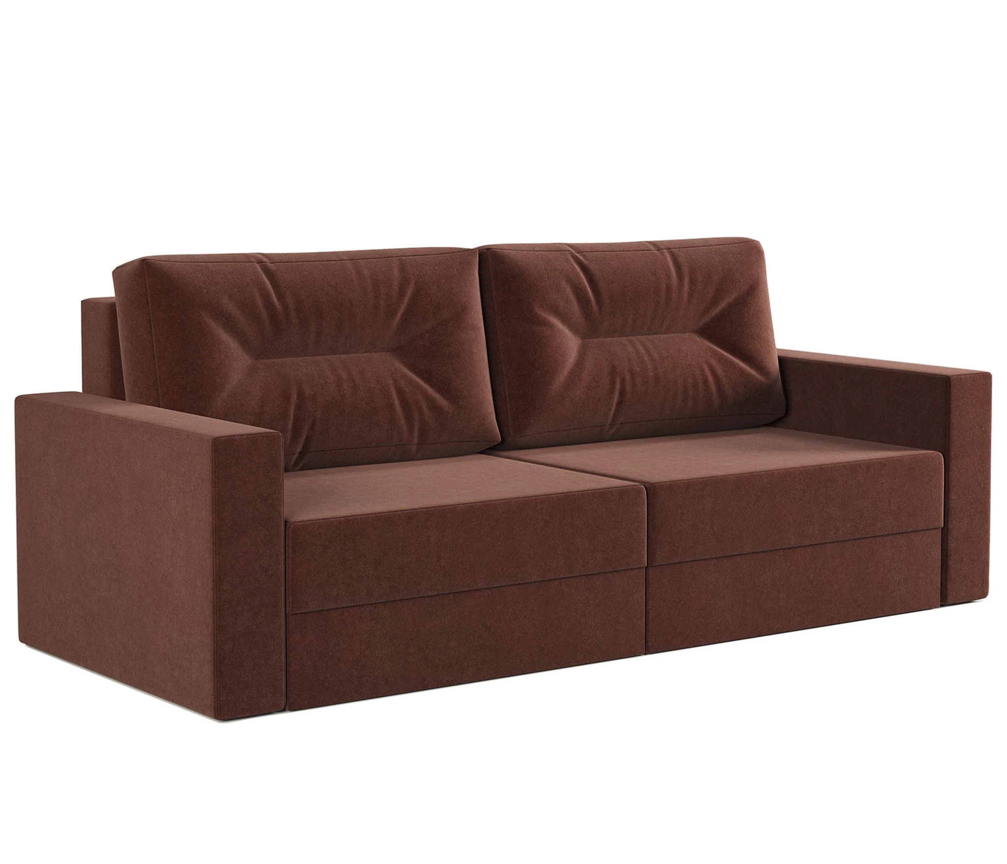 Изображение товара Диван-кровать Норд велюр Дрим шоколад с ящиками, механизмом евро-книжка