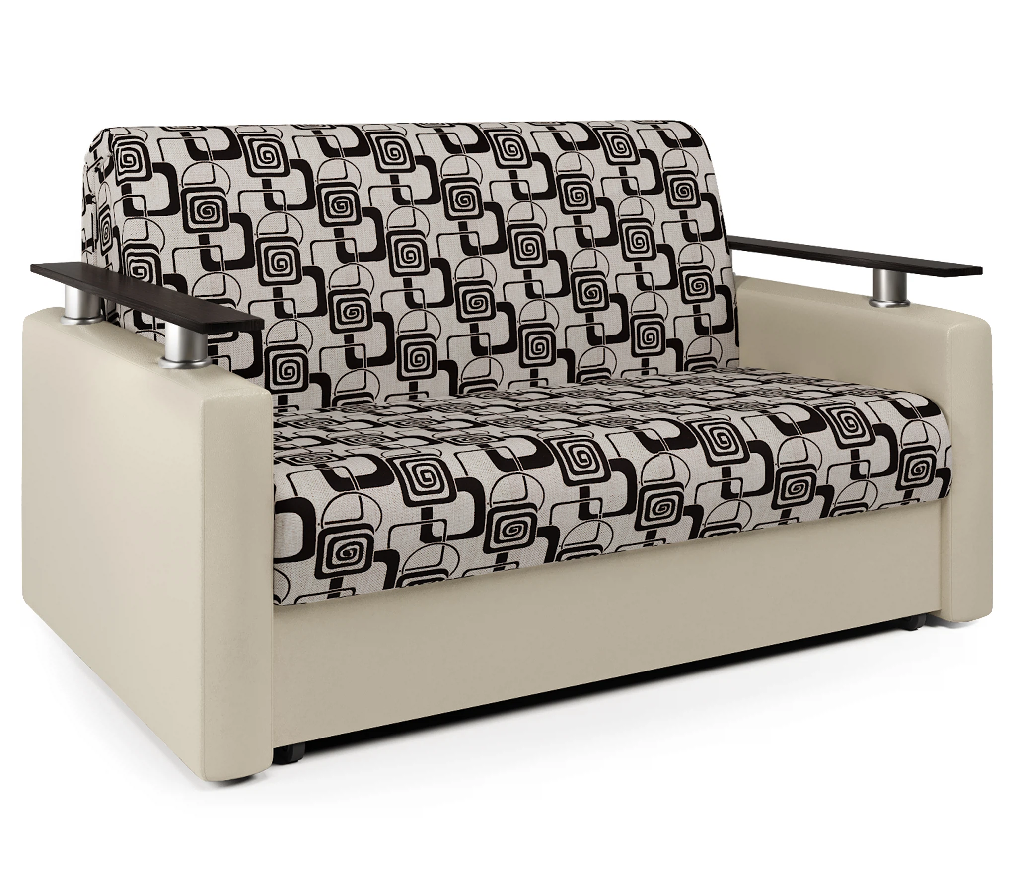 Изображение товара Диван-кровать Шарм 120 экокожа беж и ромб