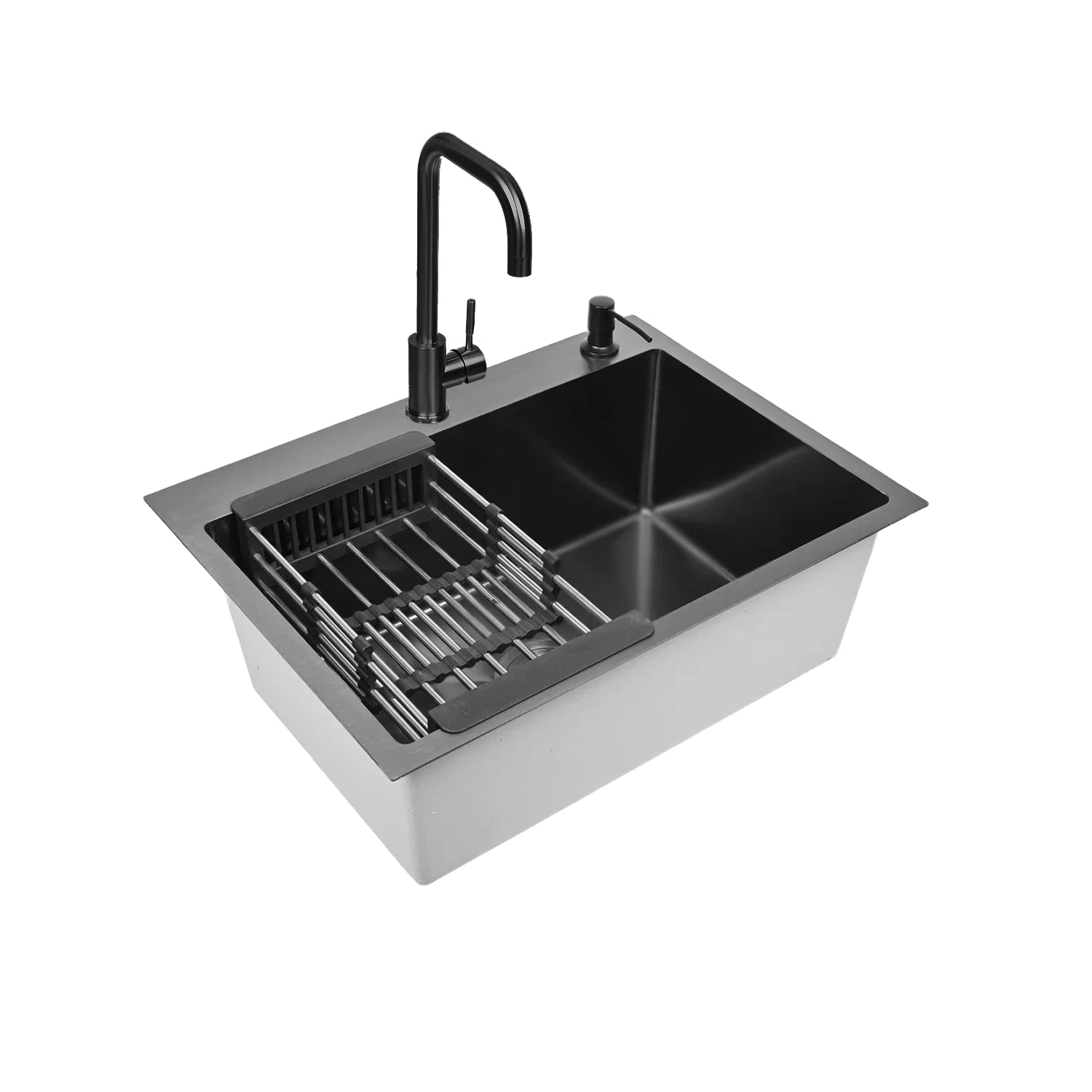 Изображение товара Мойка для кухни нержавеющая WISENT WS36050B с PVD покрытием графит