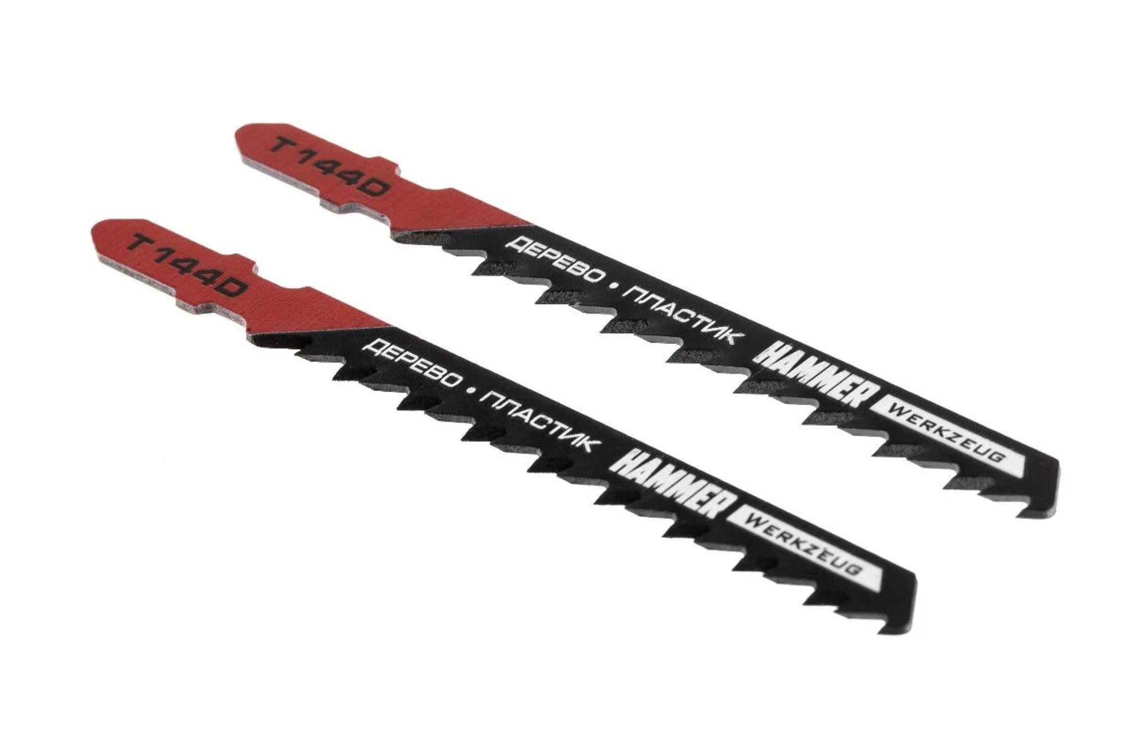 Изображение товара Пилка для лобзика Hammer Flex 204-108 JG WD-PL T144D дерево, 74мм, шаг 4.0, HCS, 2шт.