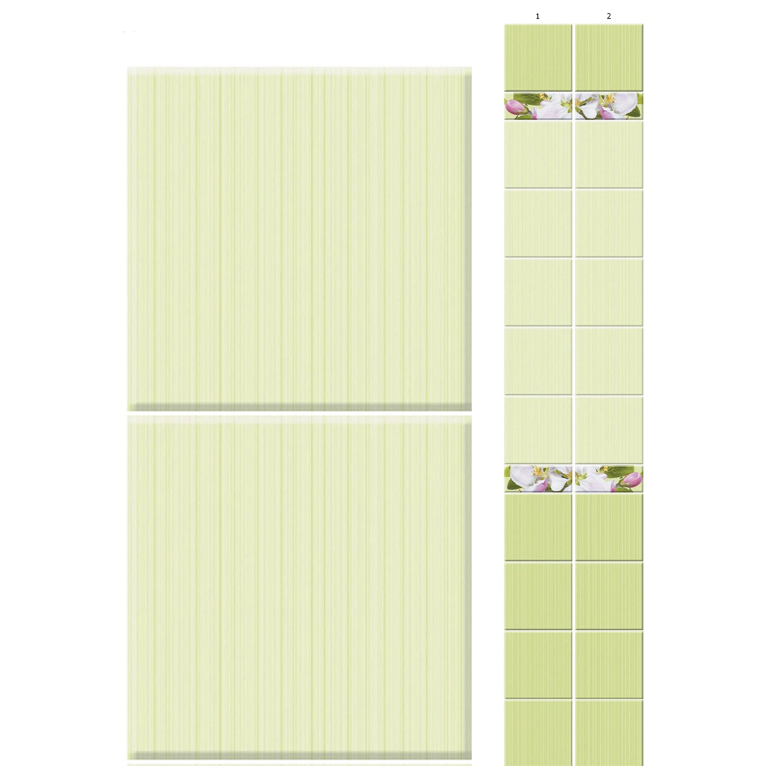 Изображение товара Панель ПВХ КронаПласт Unique Яблоневый цвет зеленый фон, 2700х250х8 мм