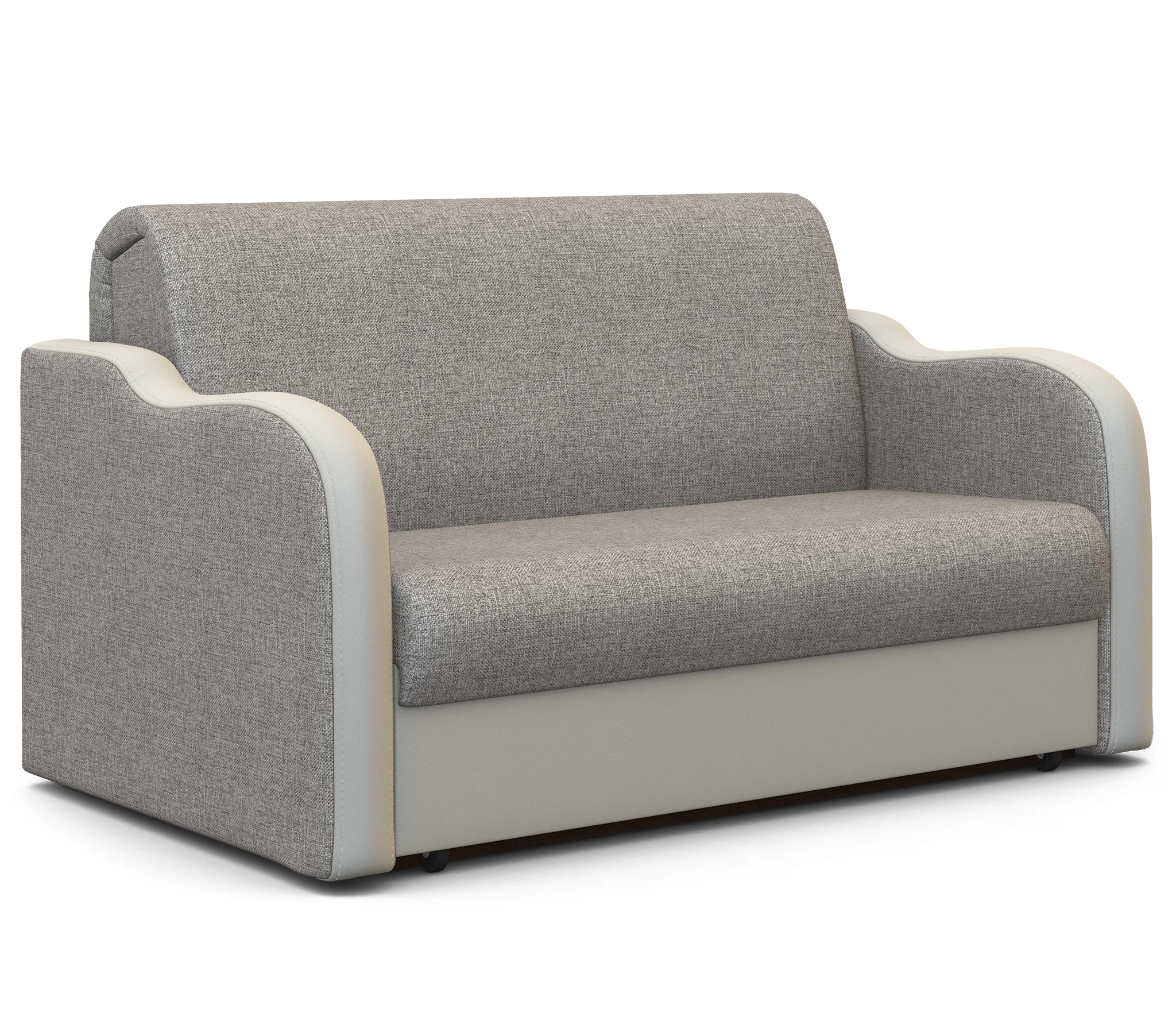 Изображение товара Диван-кровать Коломбо 140 eco кожа светло-серый и белый рогожка мебель для гостиной