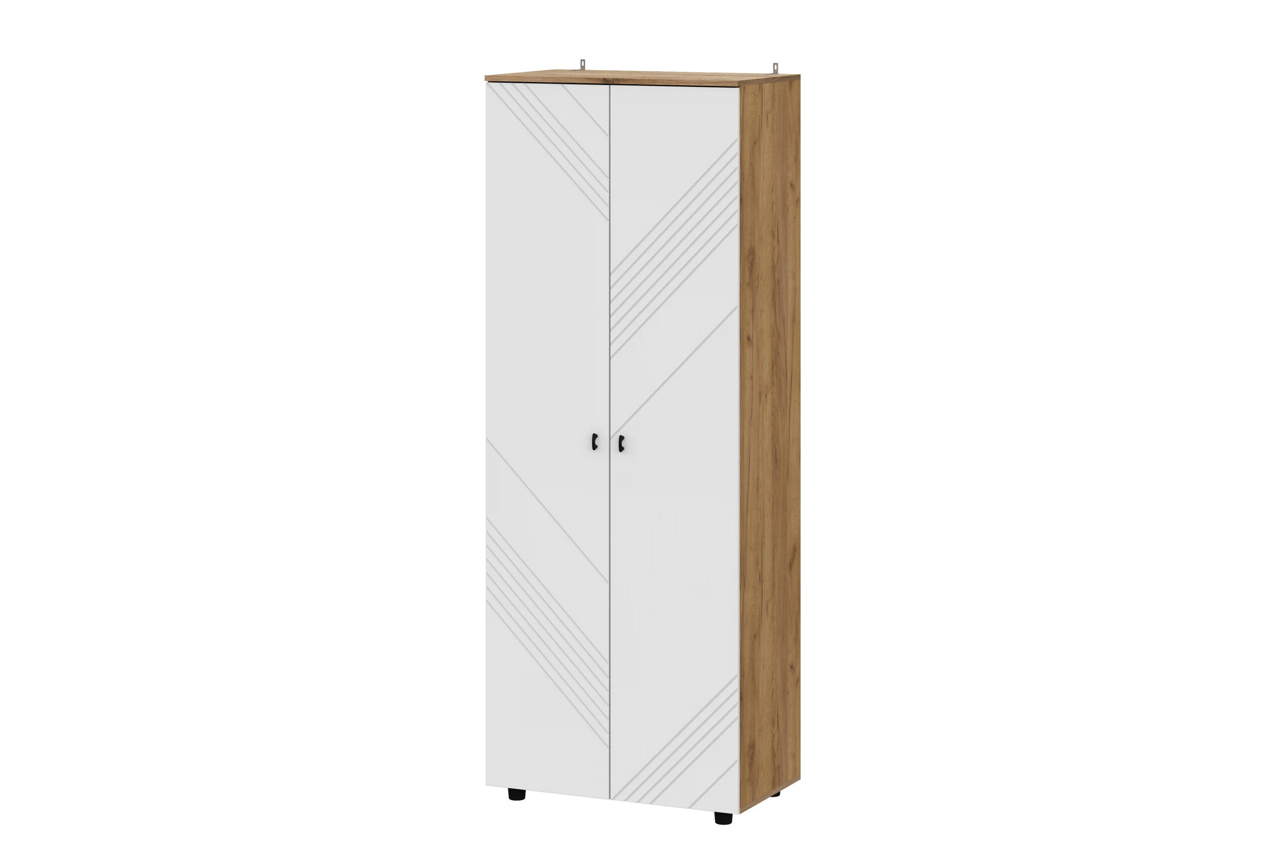 Изображение товара Шкаф распашной Байкал Арника Мебель белый 80 см двухдверный с полками