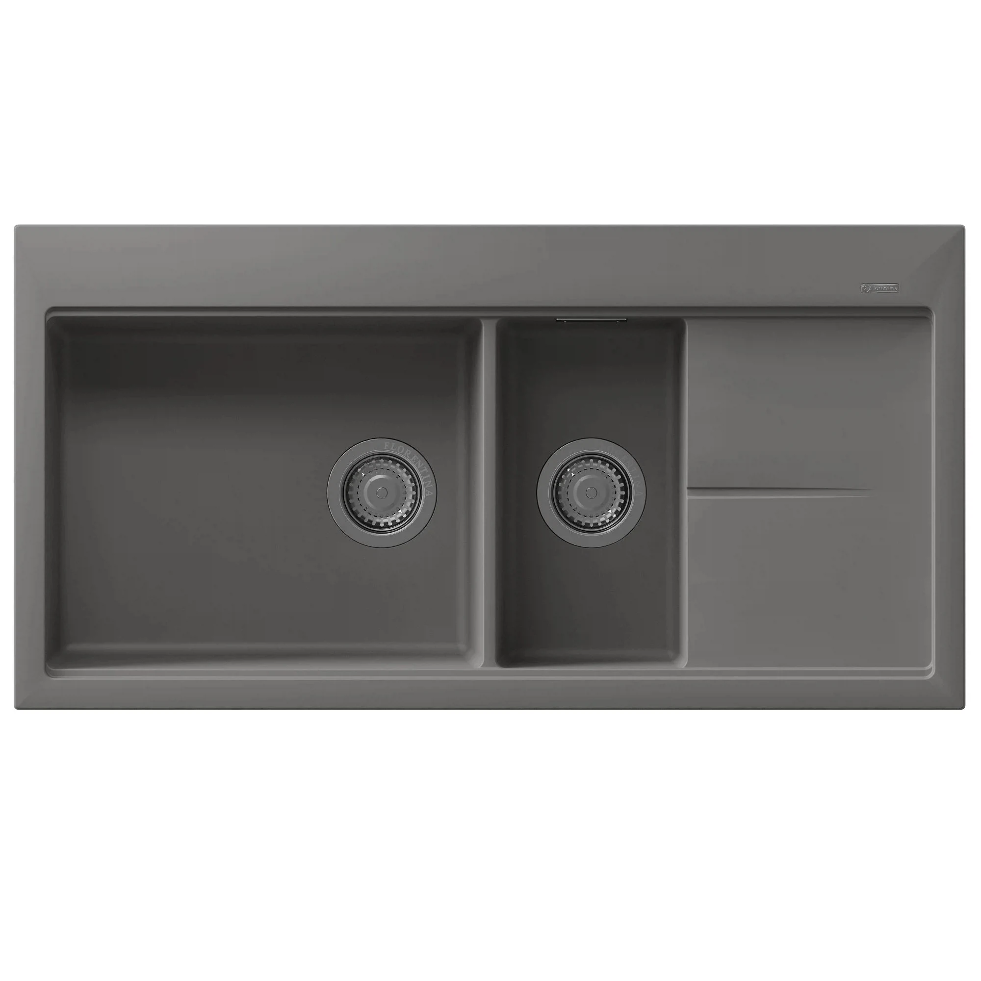 Изображение товара Florentina РОССАНА 20.335.E1000.307 — кварцевая мойка с разделочной доской, 2 чаши, серый шёлк