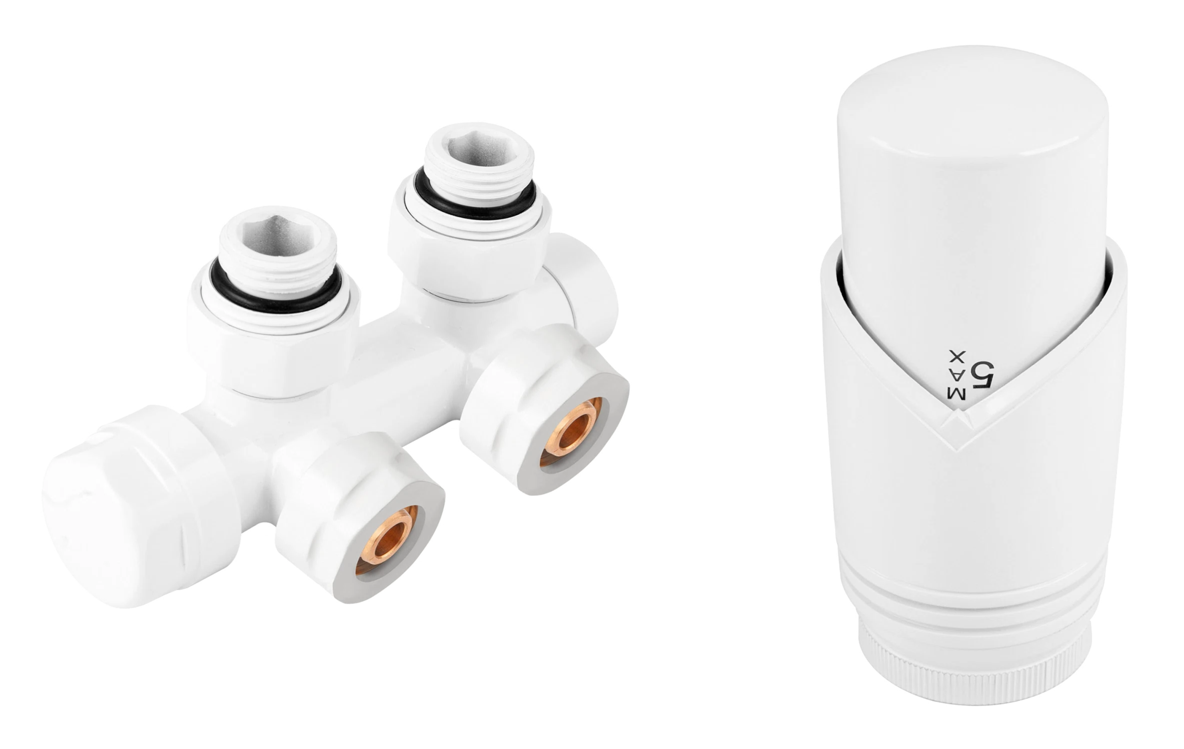 Изображение товара Комплект термостатический интегрированный угловой 1/2" VIVALDO для радиаторов отопления