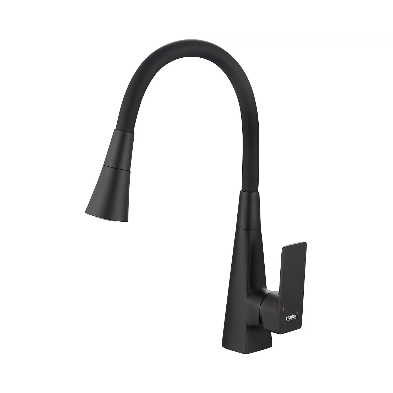 Изображение товара Смеситель для кухни с гибким изливом и режимом душ Haiba HB73823-7, черный