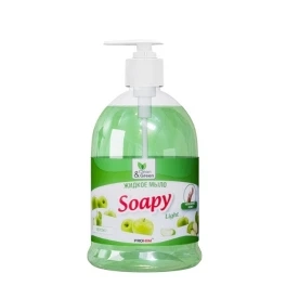 Жидкое мыло "Soapy" эконом "яблоко" с дозатором 500 мл. Clean&Green CG8062