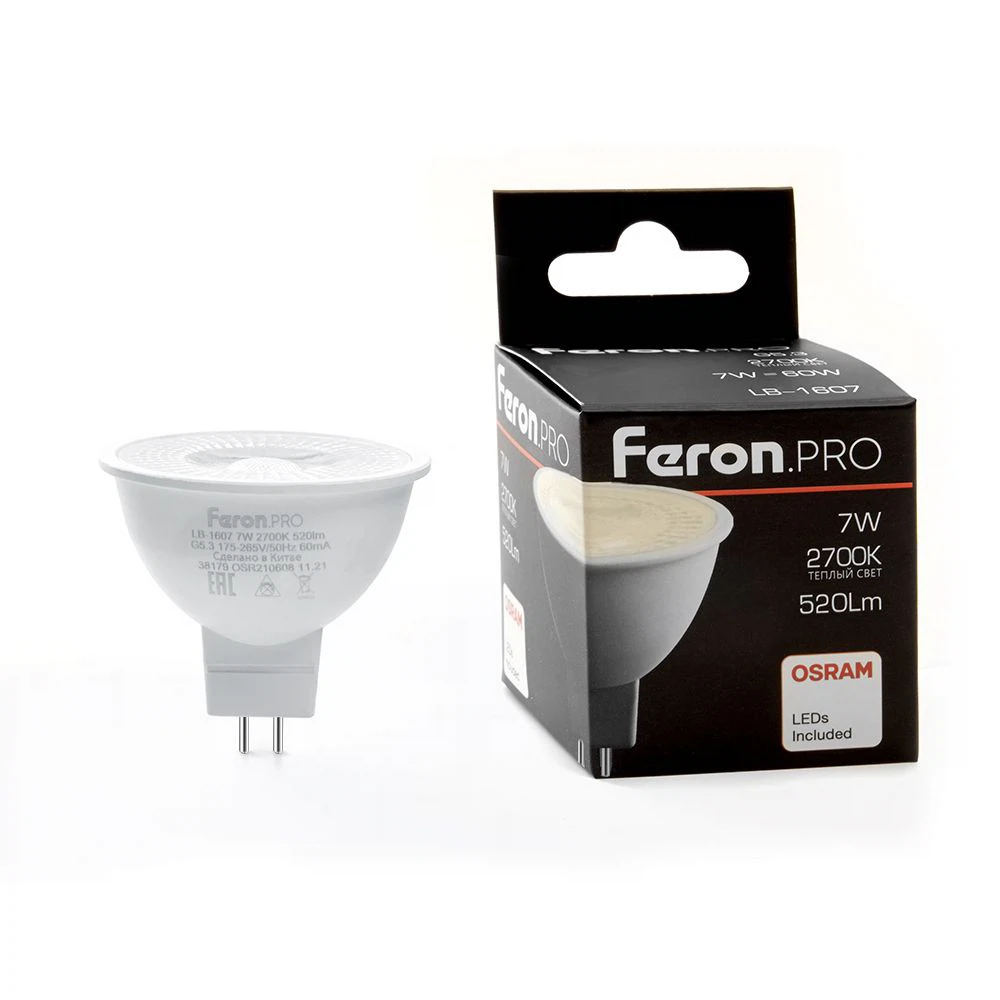 Изображение товара Лампа светодиодная Feron.PRO LB-1607 G5.3 7W 175-265V 2700K