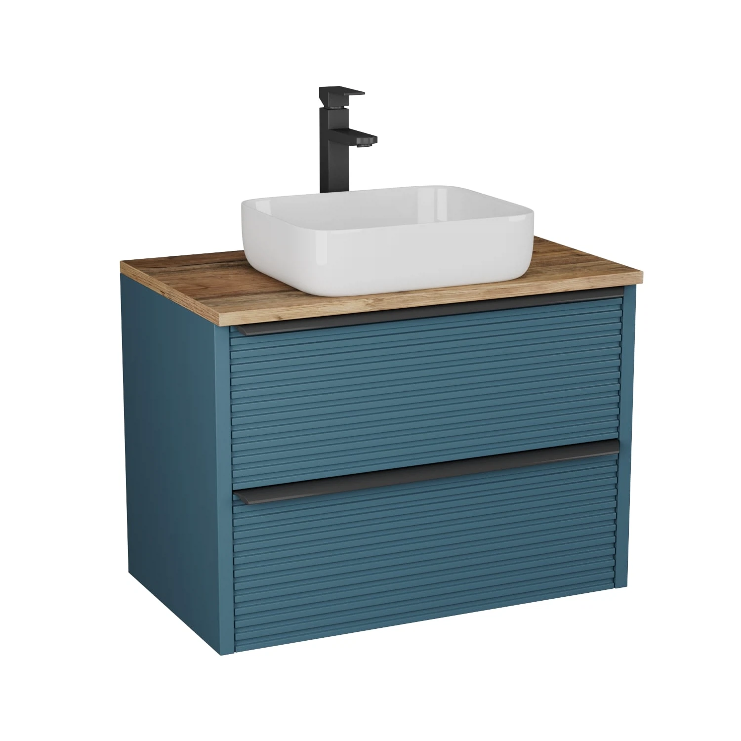 Изображение товара Подвесная тумба с раковиной Veneciana 85, сине-зеленый МДФ, 844х480 мм
