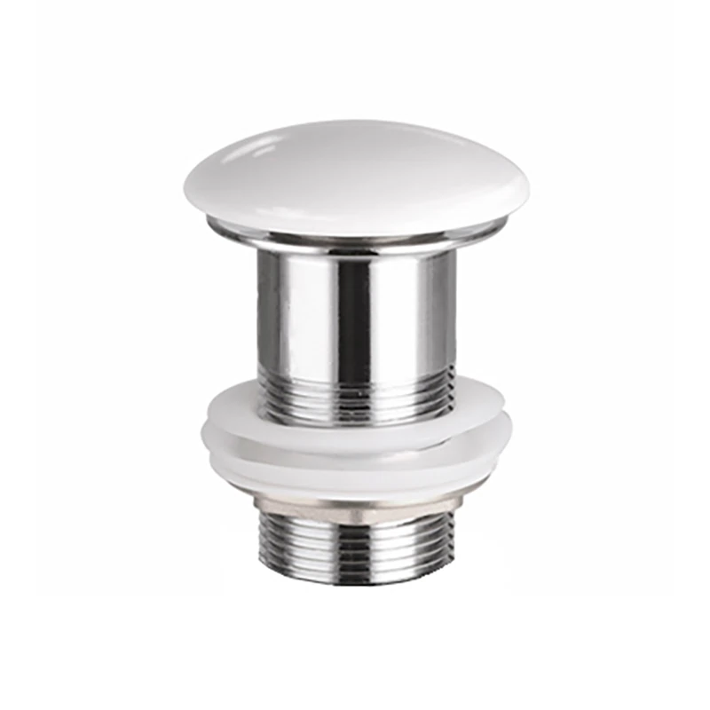 Изображение товара Донный клапан без перелива с керамической накладкой Click-Clack белый