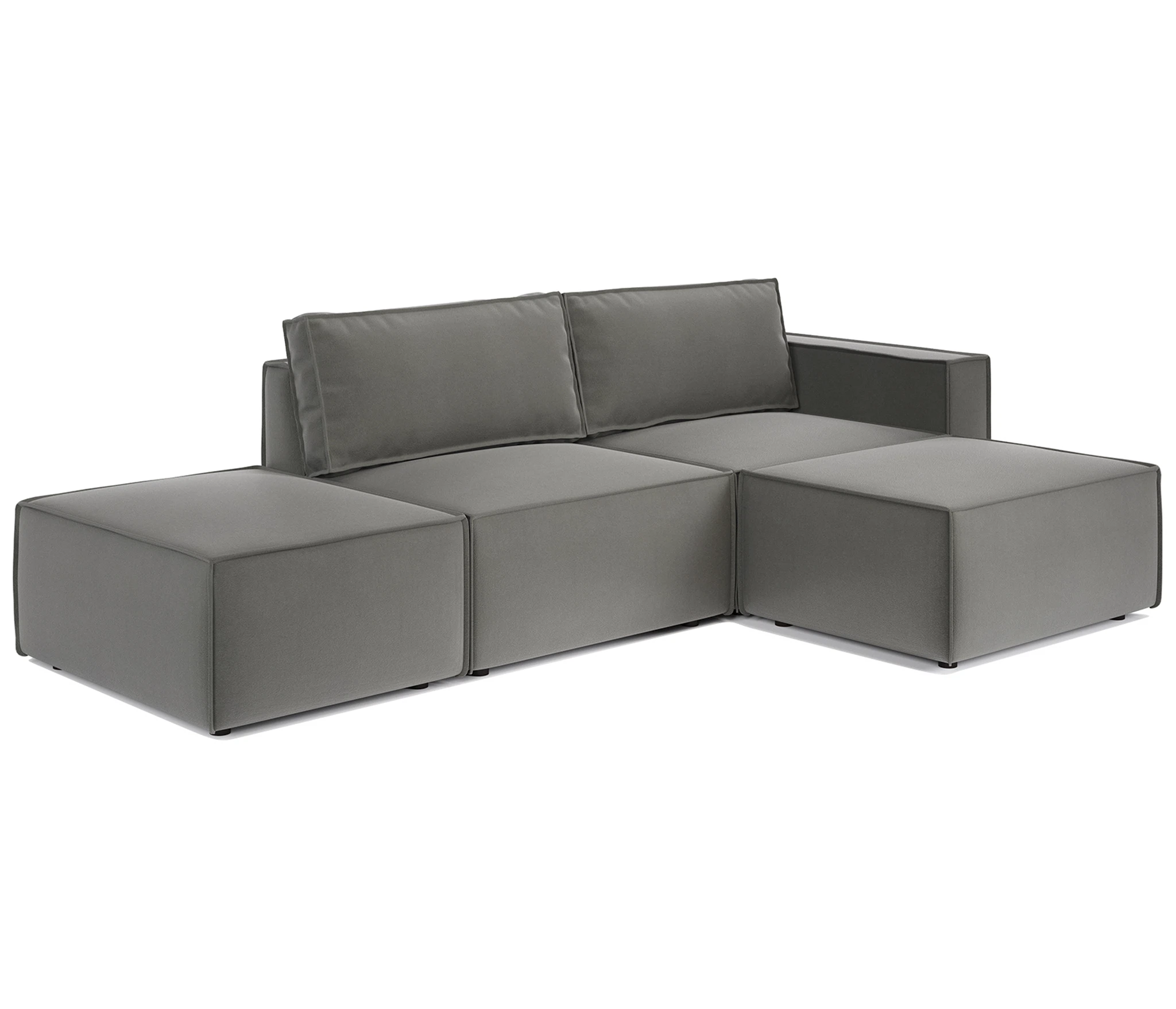 Изображение товара Модульный диван Шарм 25 из велюра серый, правый