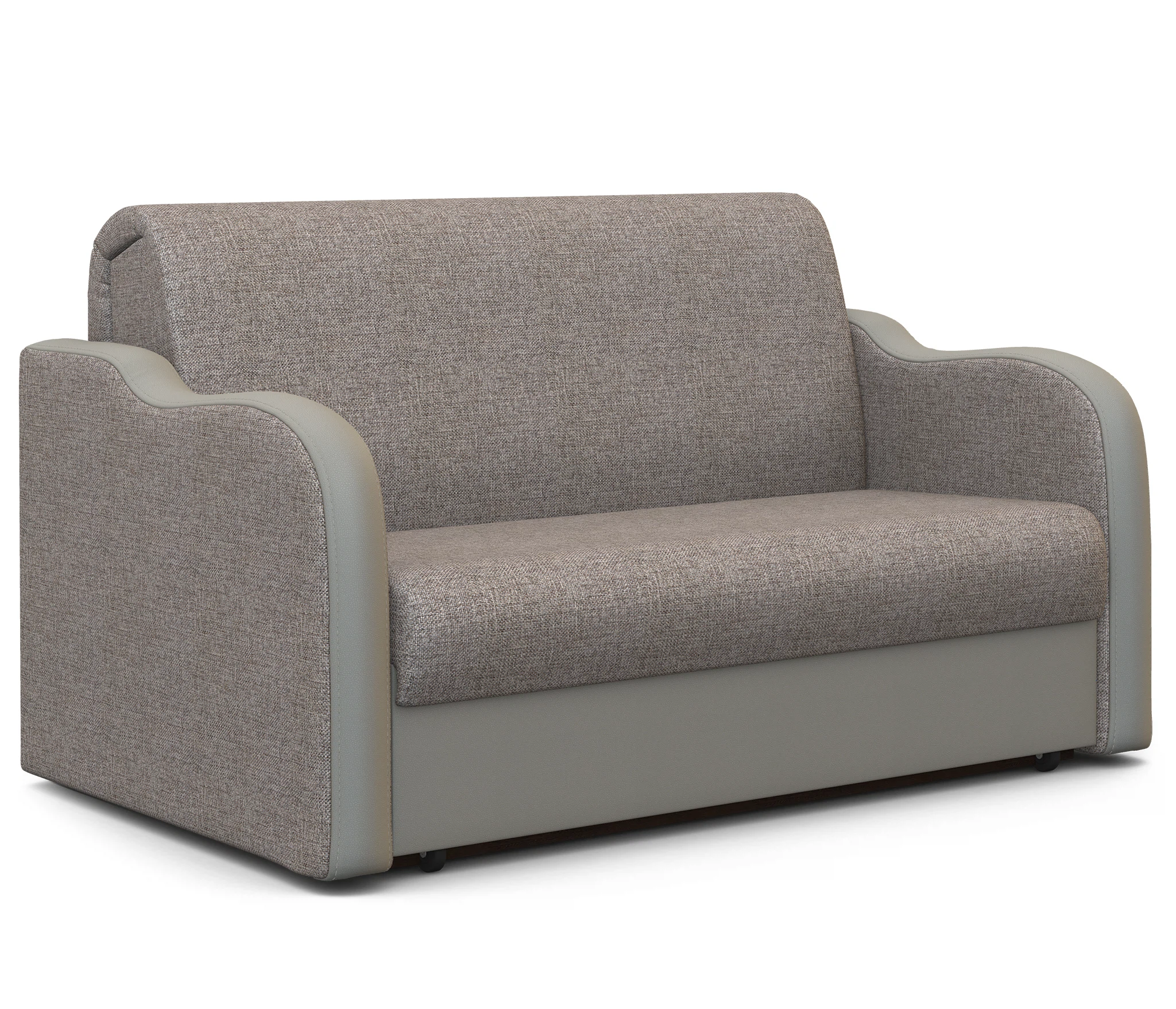 Изображение товара Диван-кровать Коломбо Гамма бежевый экокожа и рогожка компактный